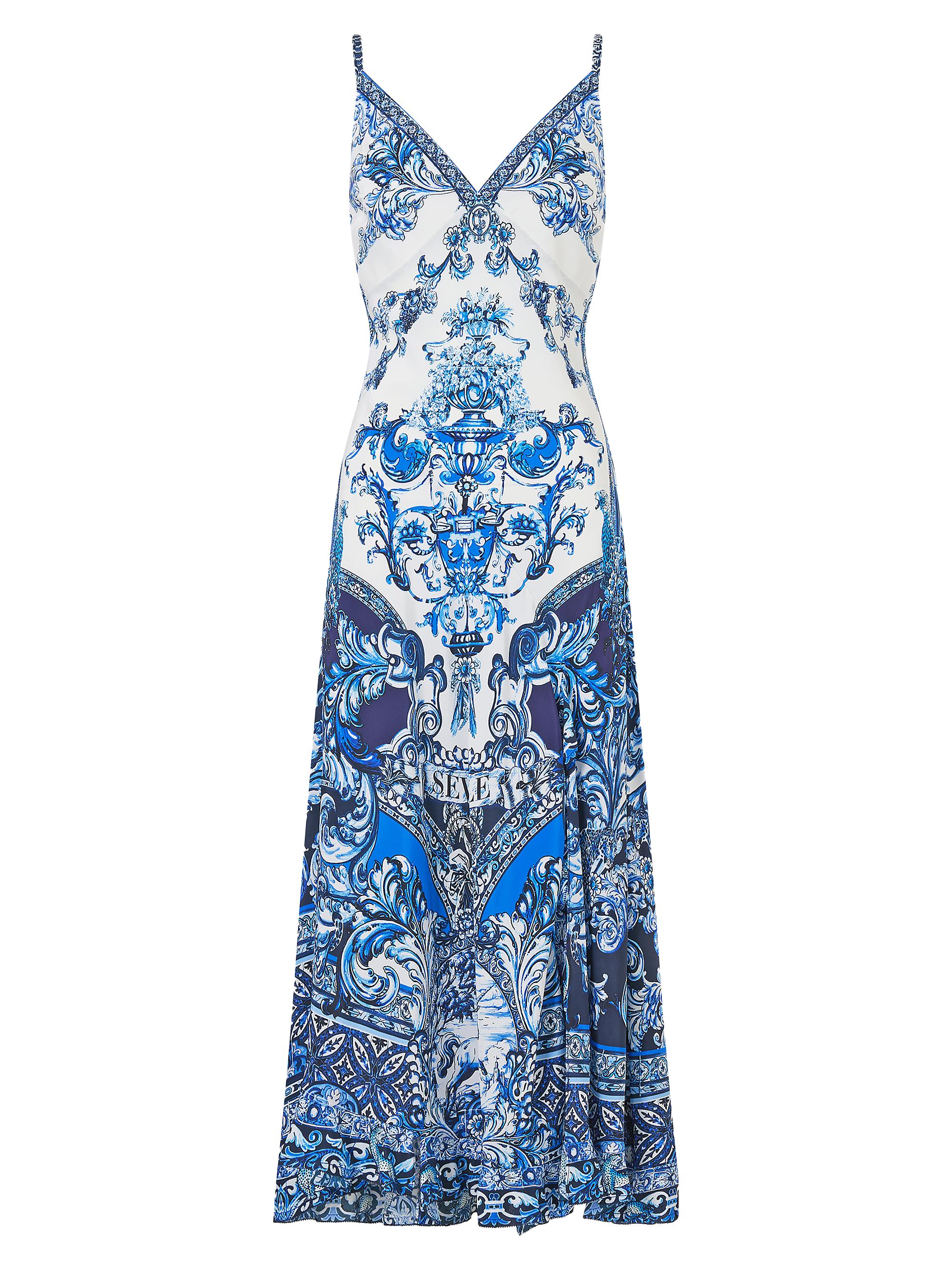 Camilla Shoulder-Tie Linen-Silk Maxi Dress | Saks Fifth Avenue