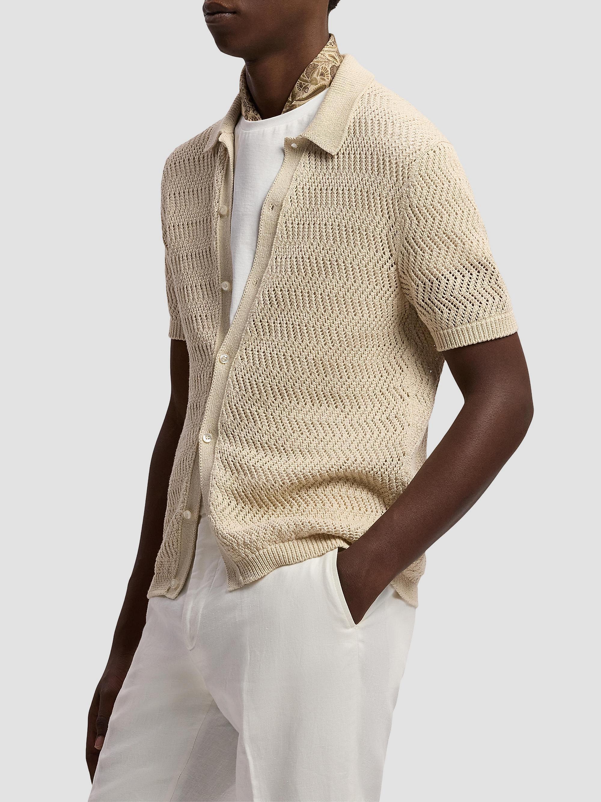 Ralph Lauren Purple Label Textured Cotton Short-Sleeve Cardigan