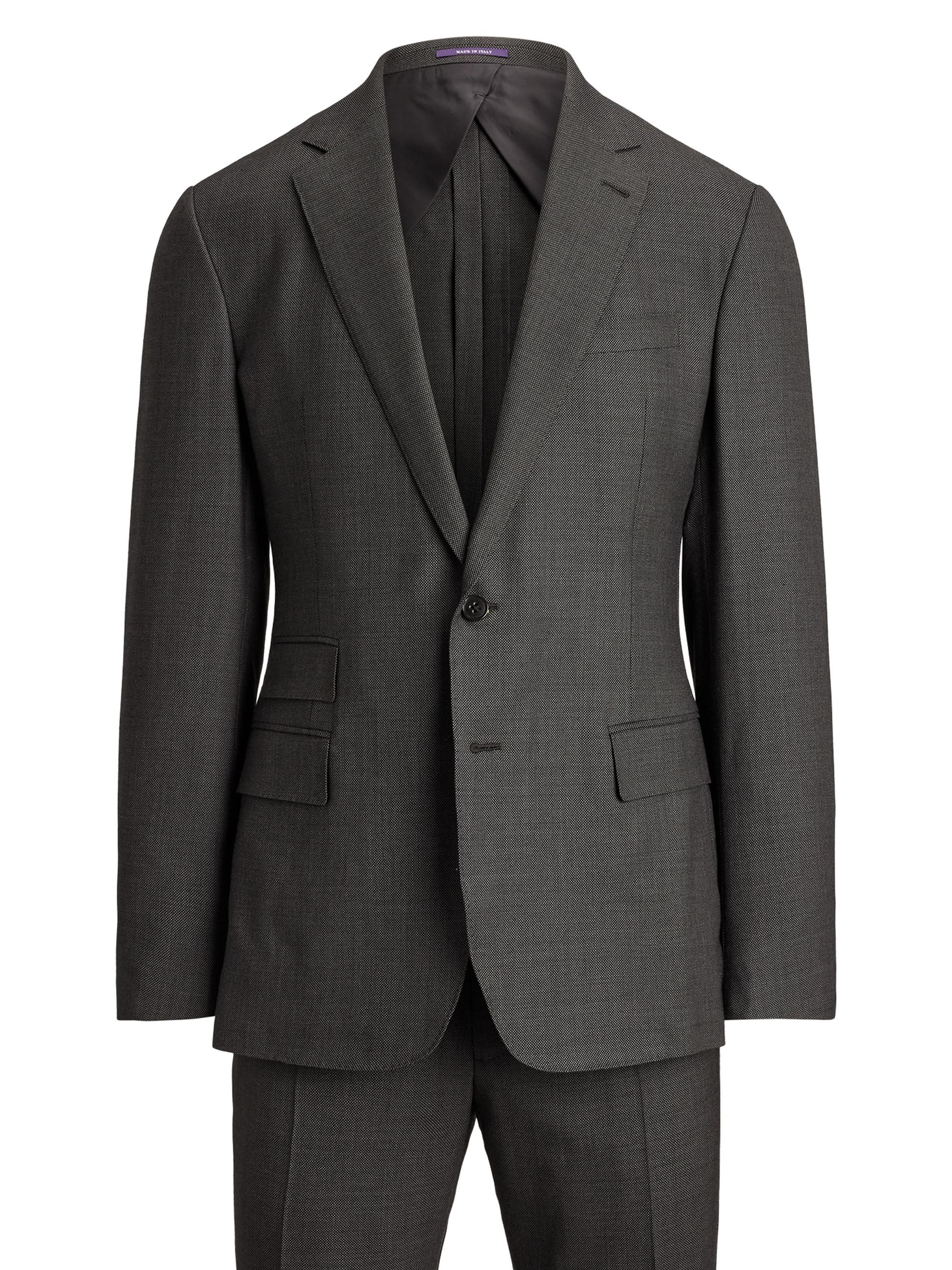Ralph Lauren Purple Label Men's Kent Hand-Tailored Wool Birdseye Suit - Charcoal Multi