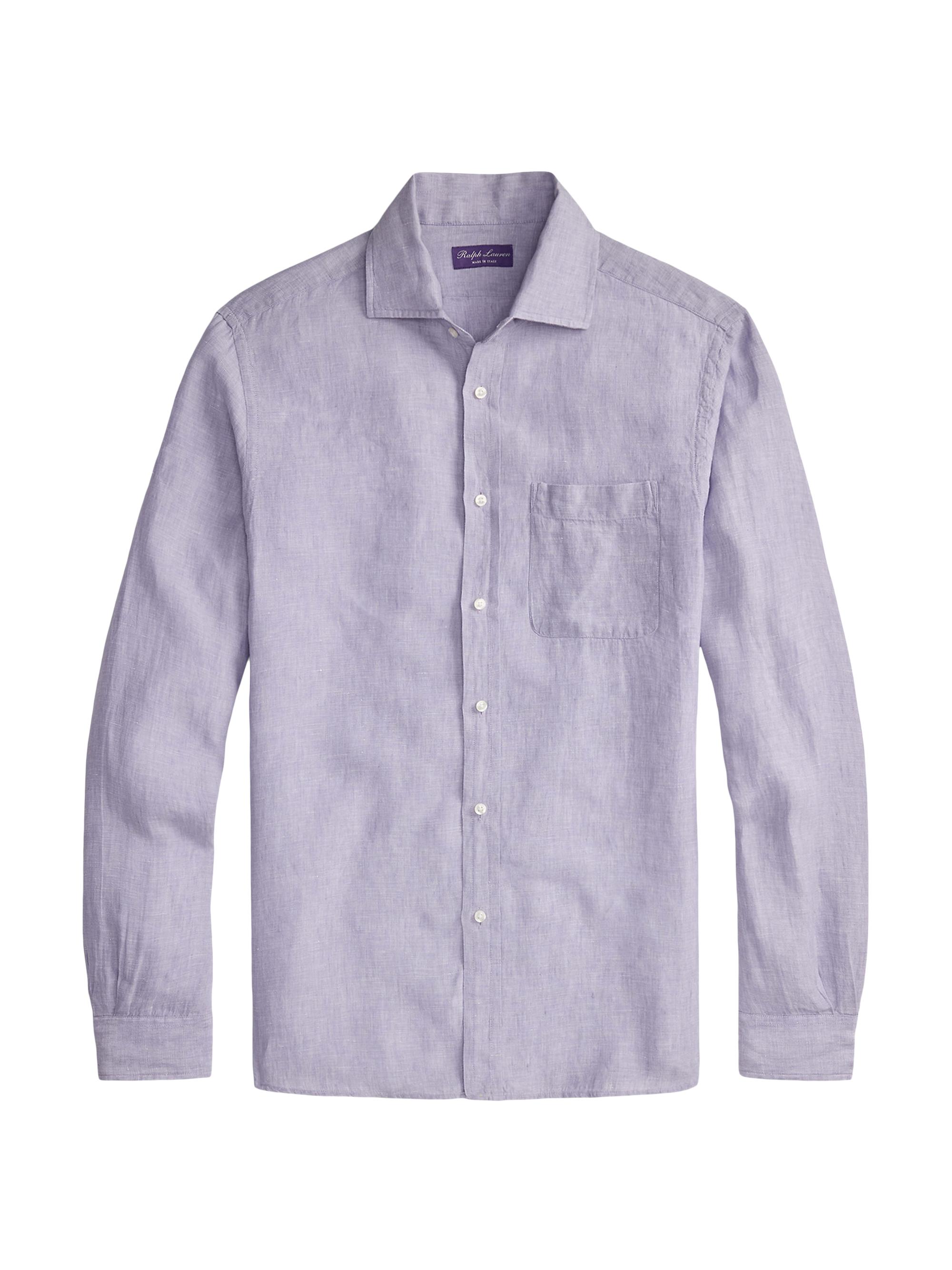 Ralph Lauren Purple Label Men's Linen Chambray Shirt - Wisteria Purple