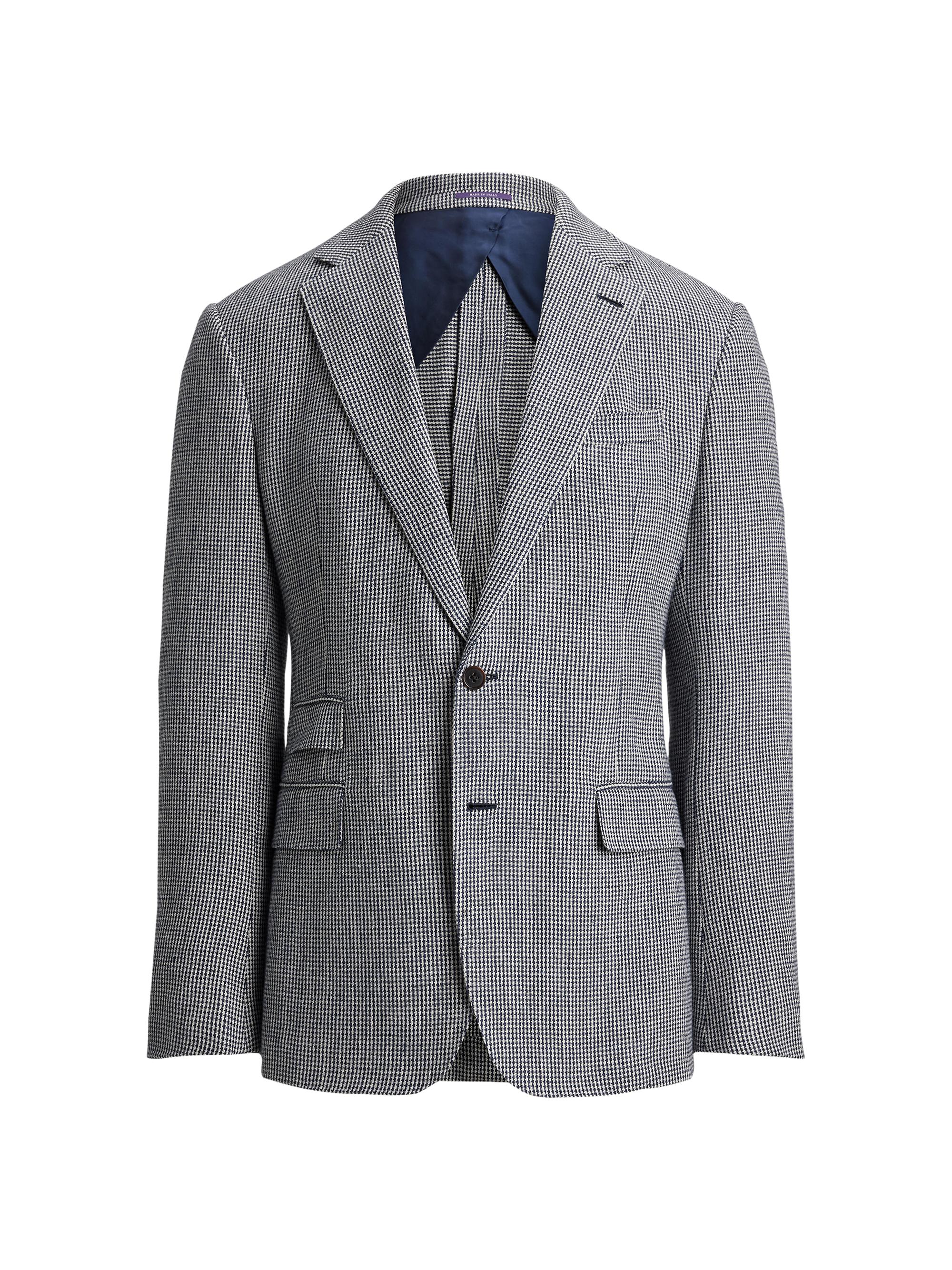 Ralph Lauren Purple Label Men's Kent Hand-Tailored Tick-Weave Sport Coat - Navy White