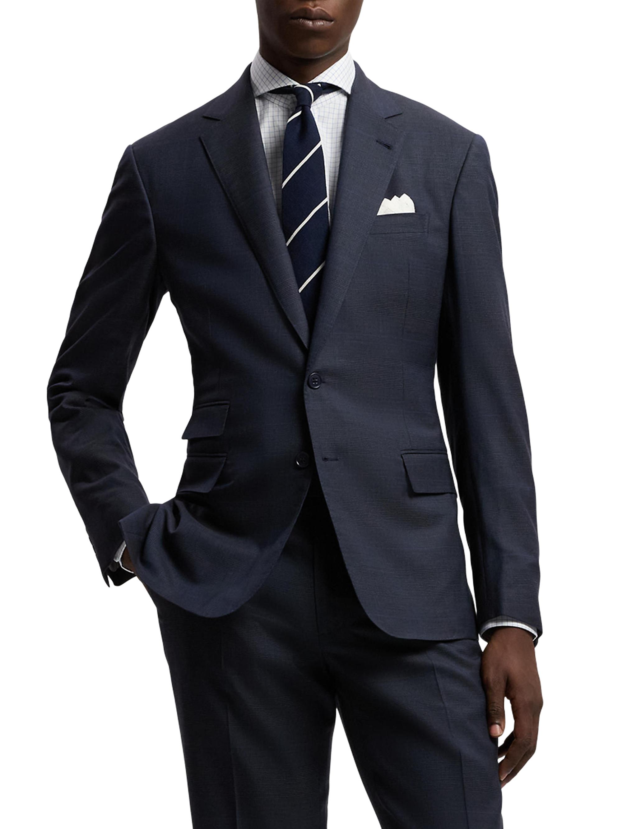 Ralph Lauren Purple Label Men's Glen Plaid Wool Suit - Soft Blue