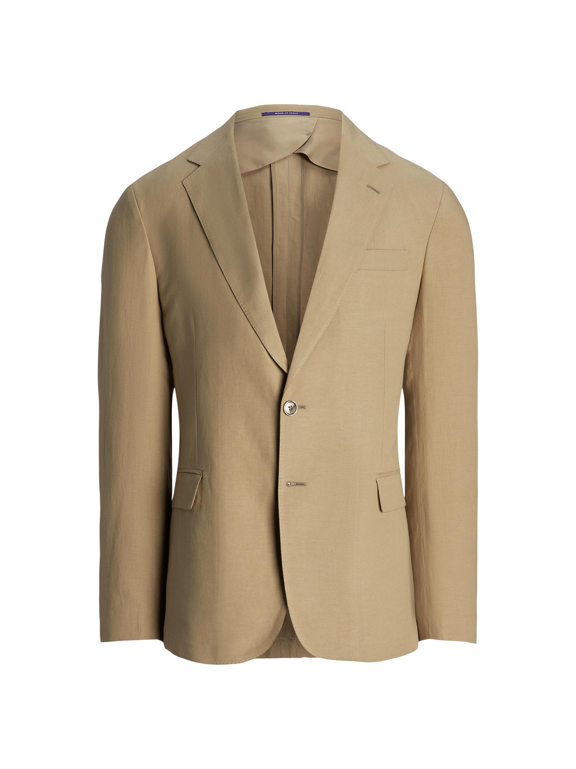 Ralph Lauren Purple Label Men's Notch Lapel Silk-Linen Single-Breasted Sport Coat - Classic Tan