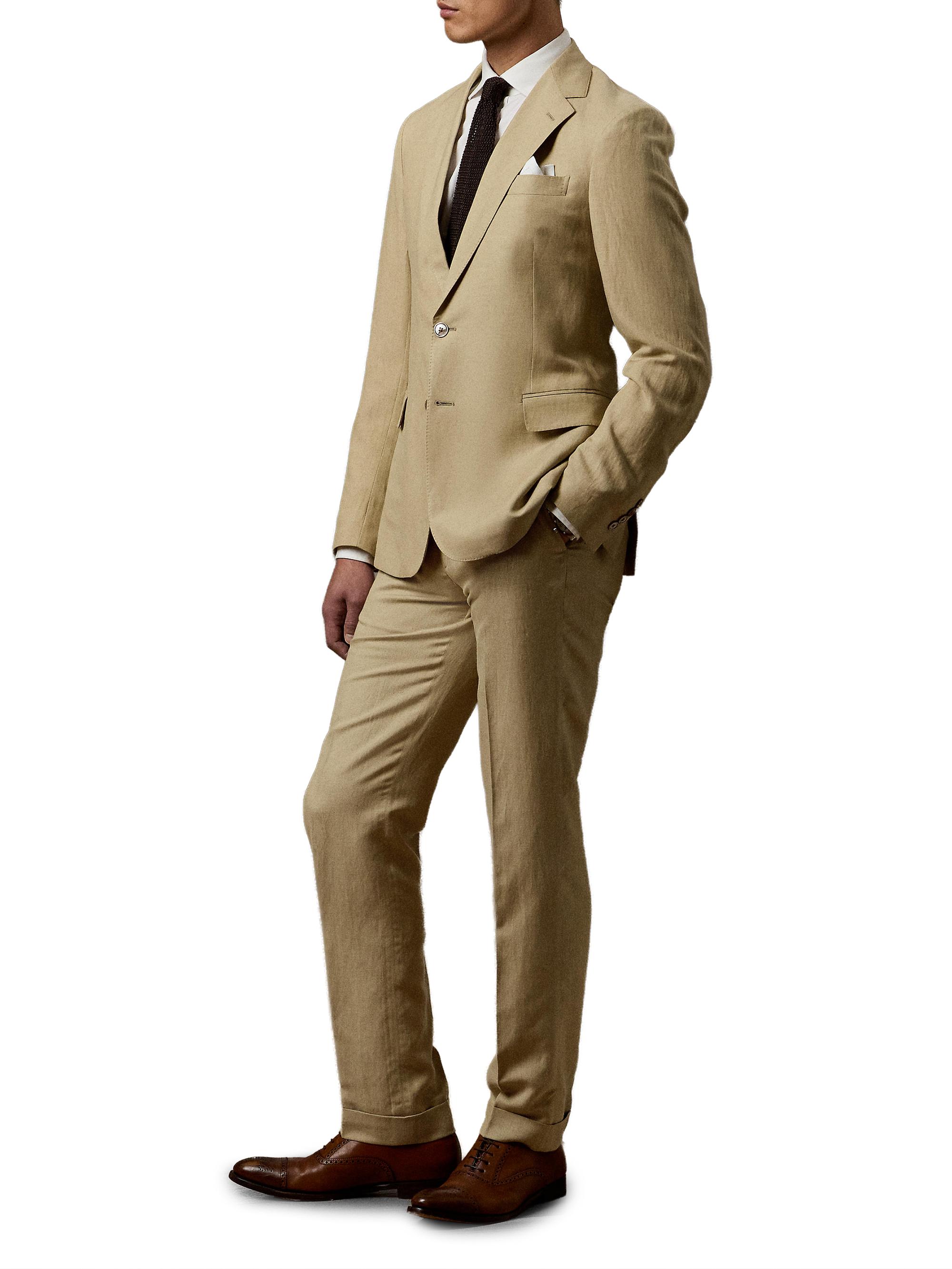【さきき】Ralph Lauren ベージュ スーツ・ブレザー Ralph Lauren Purple Label Notch Lapel Silk-Linen Single-Breasted