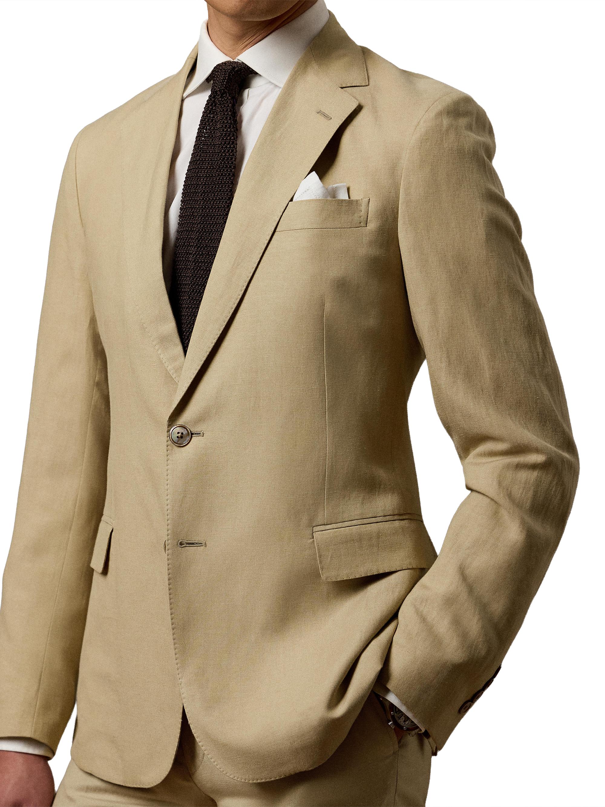 Ralph Lauren Purple Label Notch Lapel Silk-Linen Single-Breasted