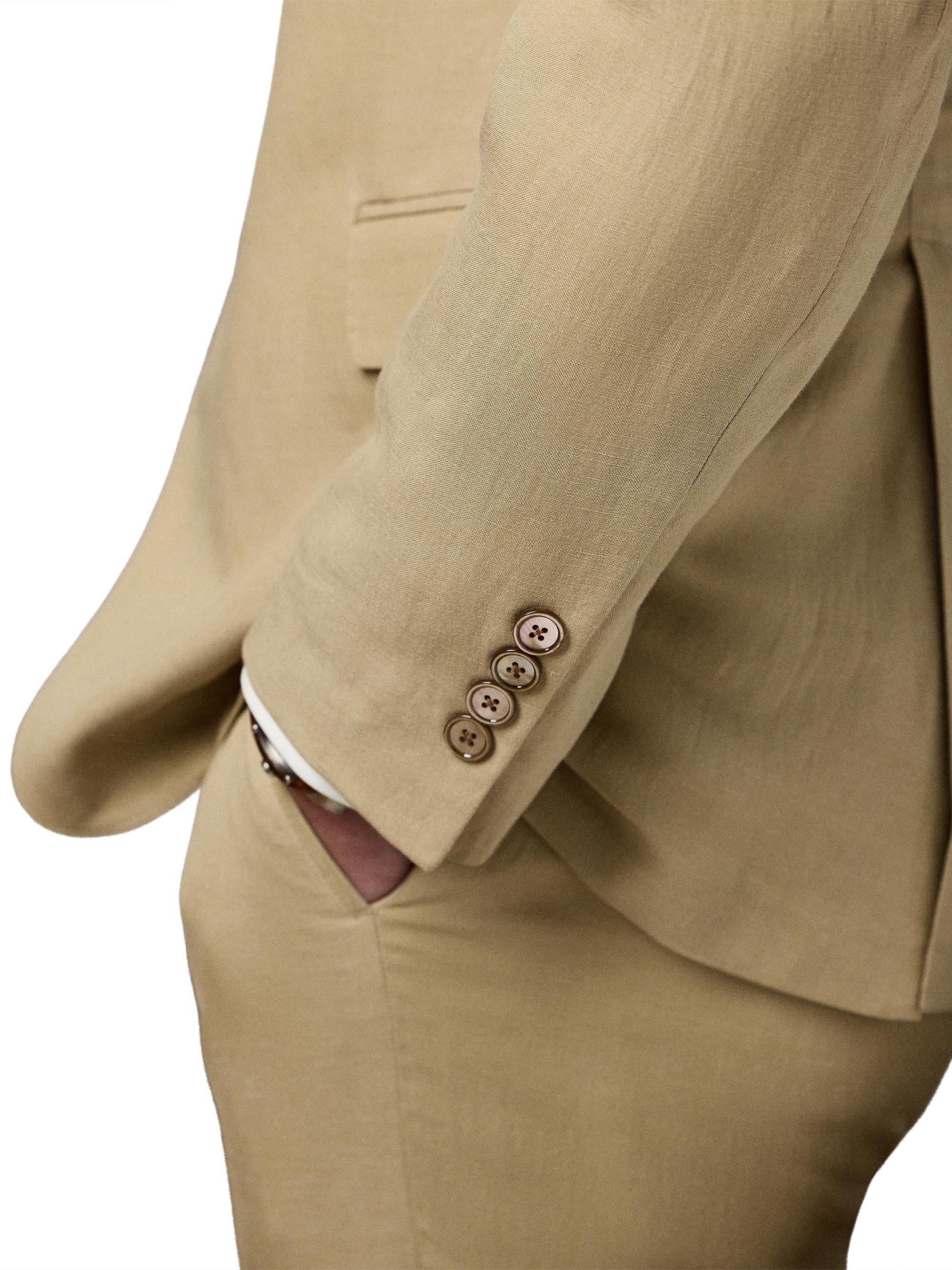Ralph Lauren Purple Label Notch Lapel Silk-Linen Single-Breasted