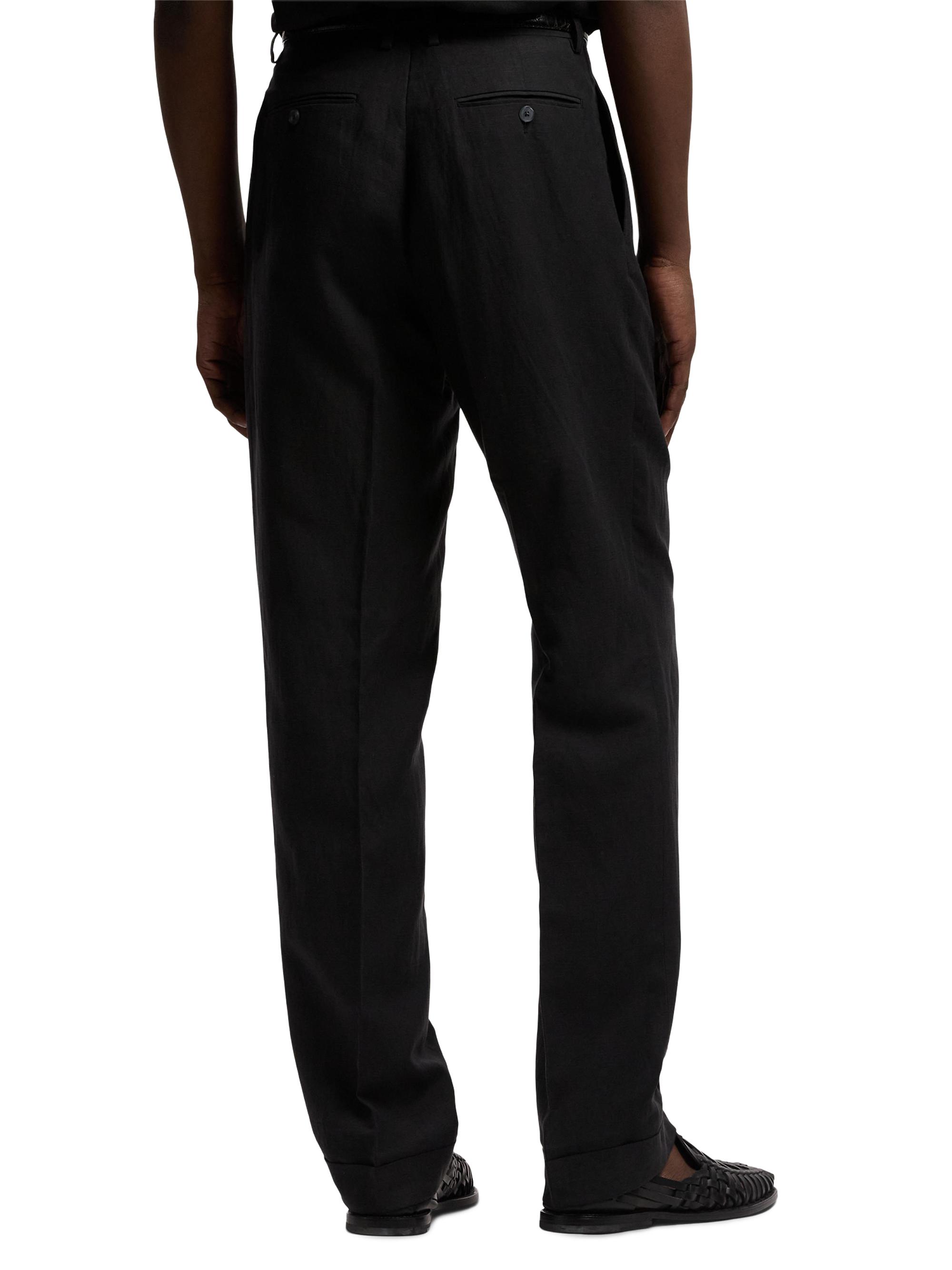 Ralph Lauren Purple Label Glenn Hand-Tailored Silk-Linen Trousers