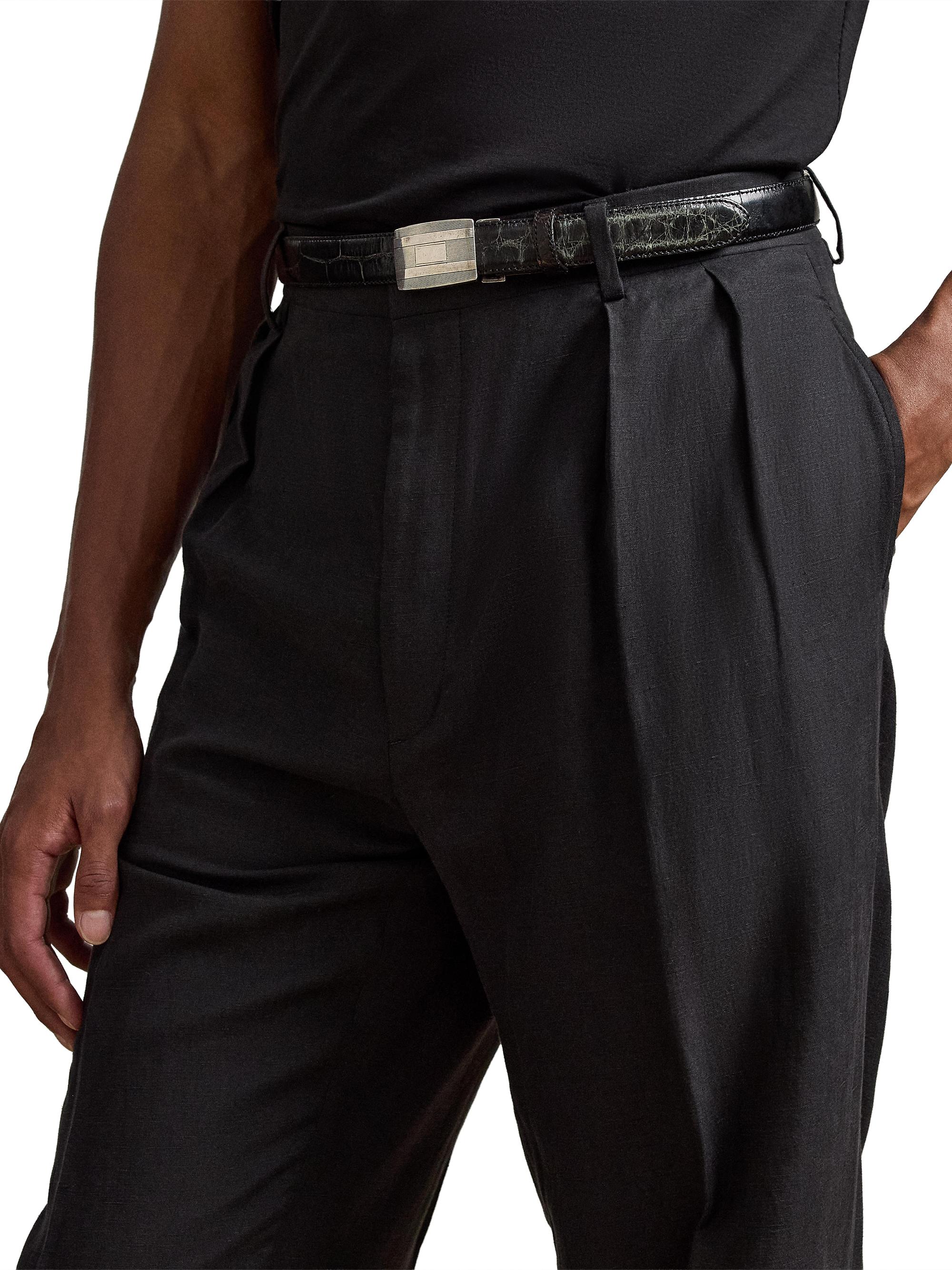 Ralph Lauren Purple Label Glenn Hand-Tailored Silk-Linen Trousers