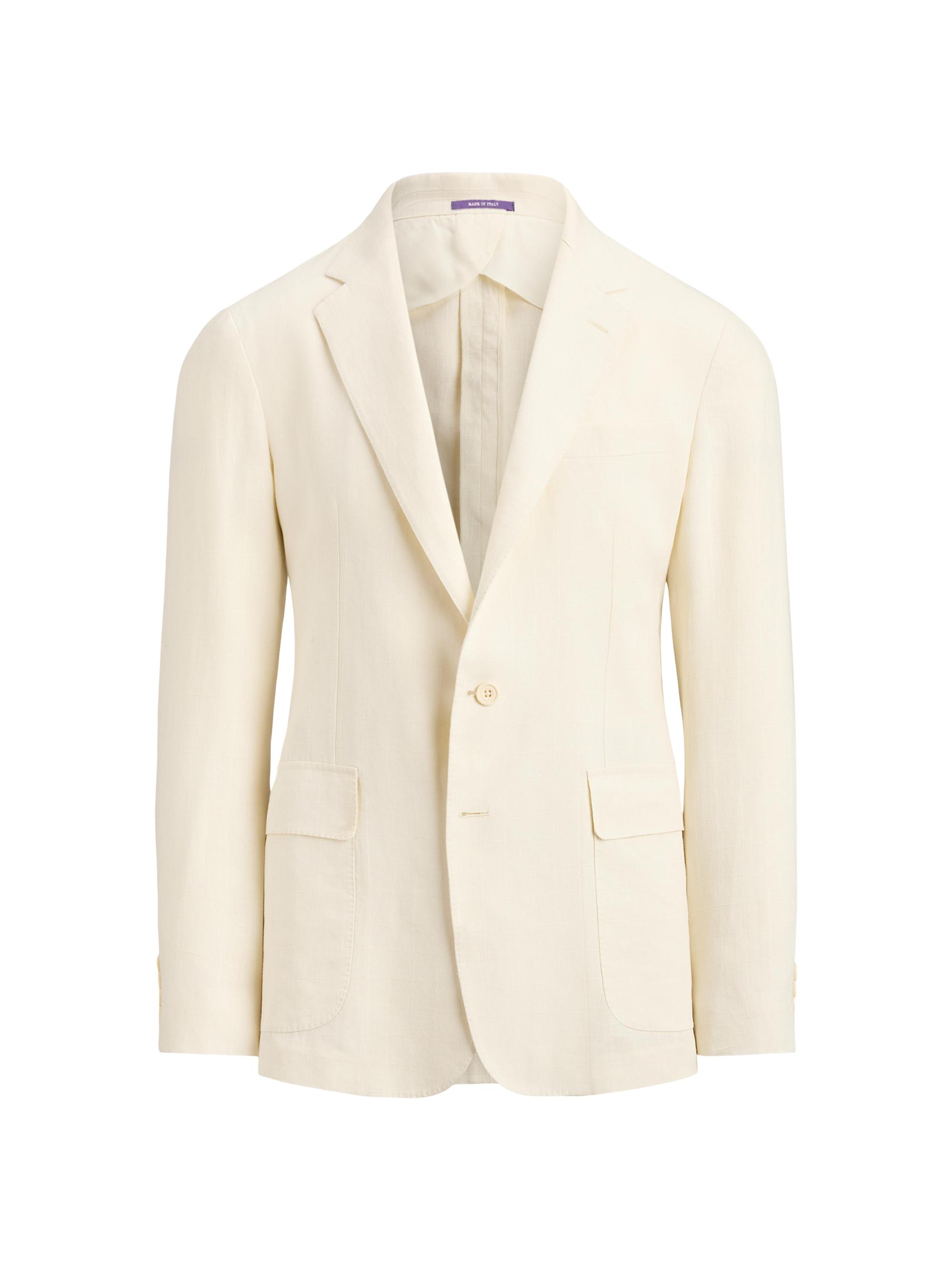 Ralph Lauren Purple Label Men's Hadley Hand-Tailored Linen Suit Jacket - Classic Cream