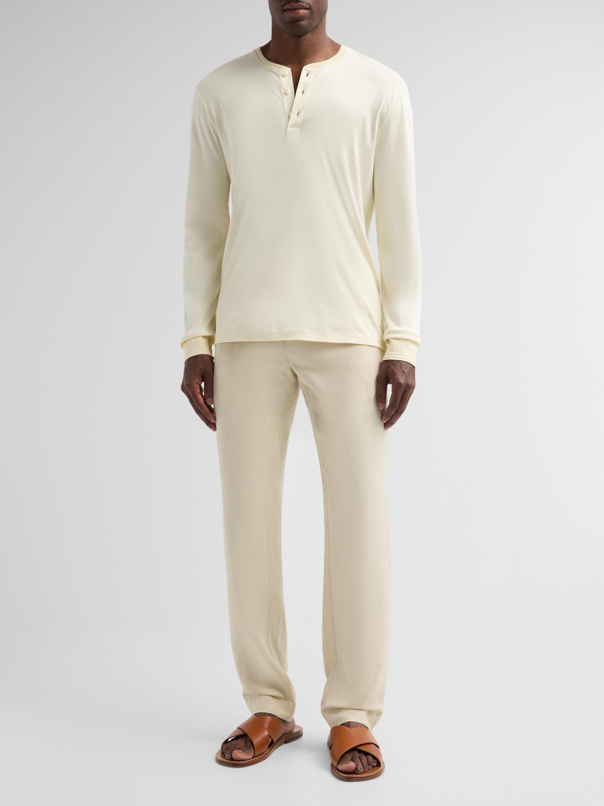 Ralph Lauren Purple Label Men's Drawstring Silk-Linen Pants - Limestone | Thumbnail 2