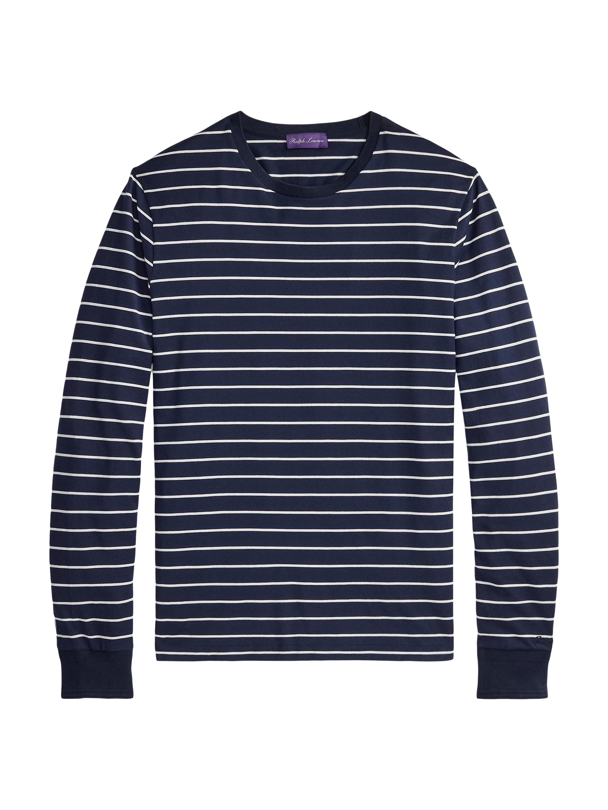 Ralph Lauren Purple Label Striped Lisle Long-Sleeve T-Shirt | Saks