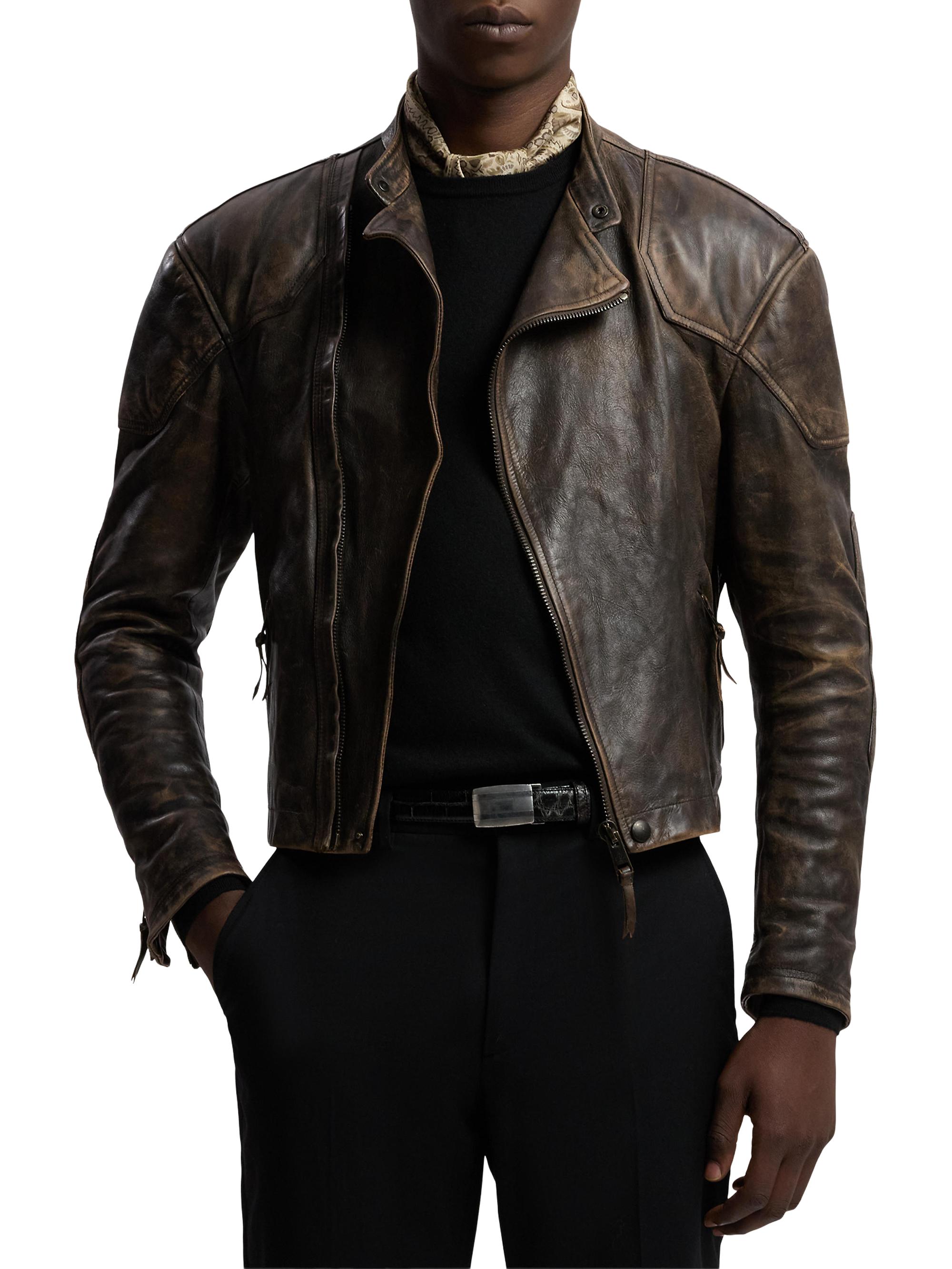 Ralph Lauren Purple Label Thruxton Leather Moto Jacket | Saks