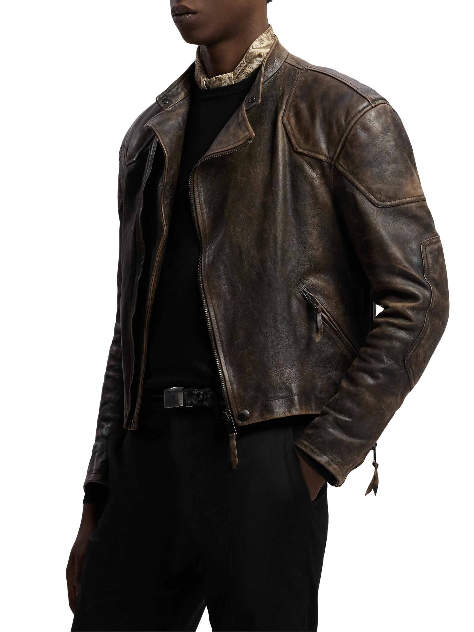 Ralph Lauren Purple Label Thruxton Leather Moto Jacket | Saks