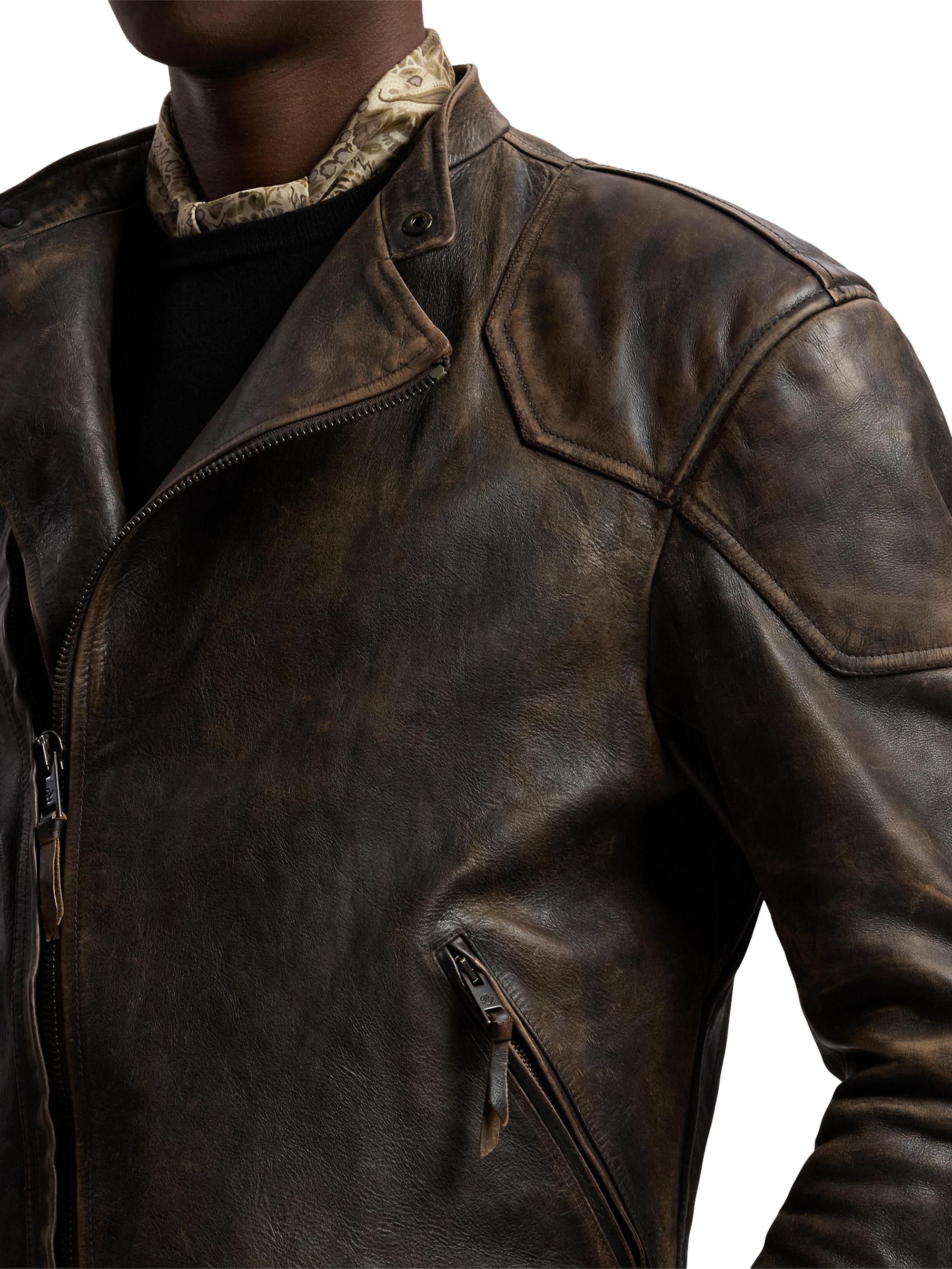 Ralph Lauren Purple Label Thruxton Leather Moto Jacket | Saks