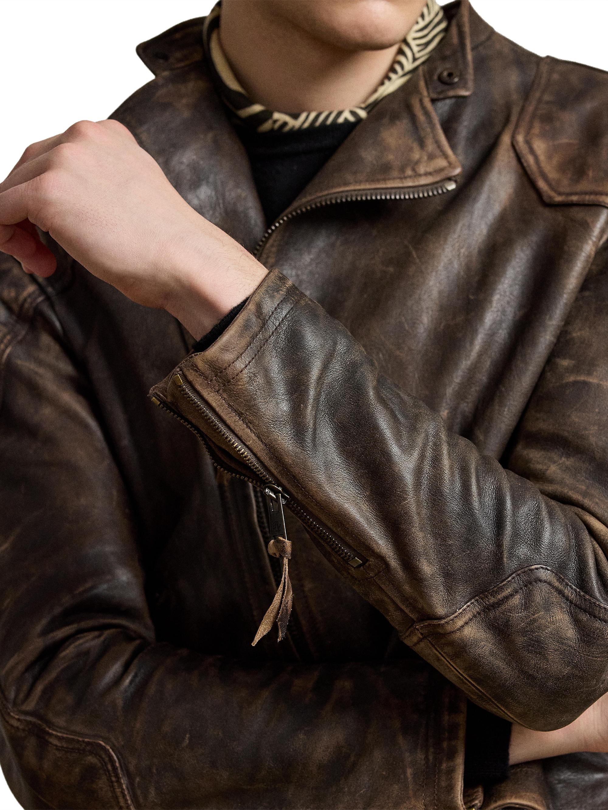 Ralph Lauren Purple Label Thruxton Leather Moto Jacket | Saks