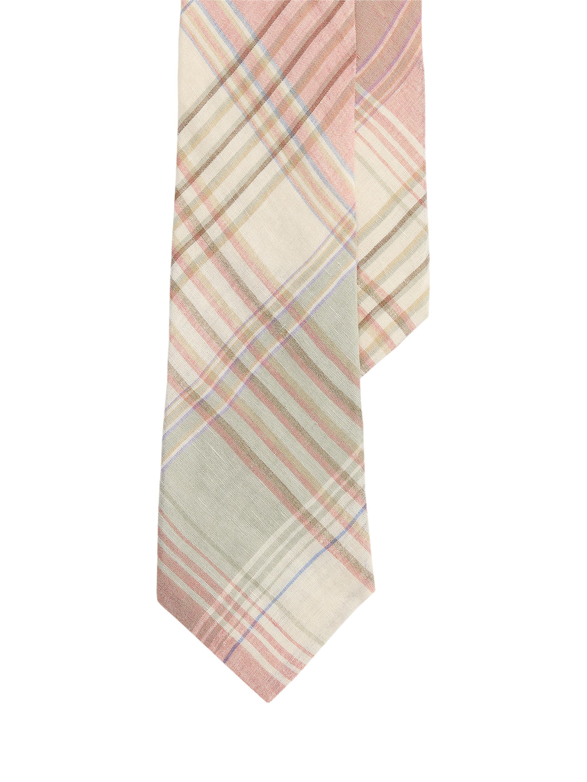 Ralph Lauren Purple Label Men's Plaid Linen Tie - Raspberry