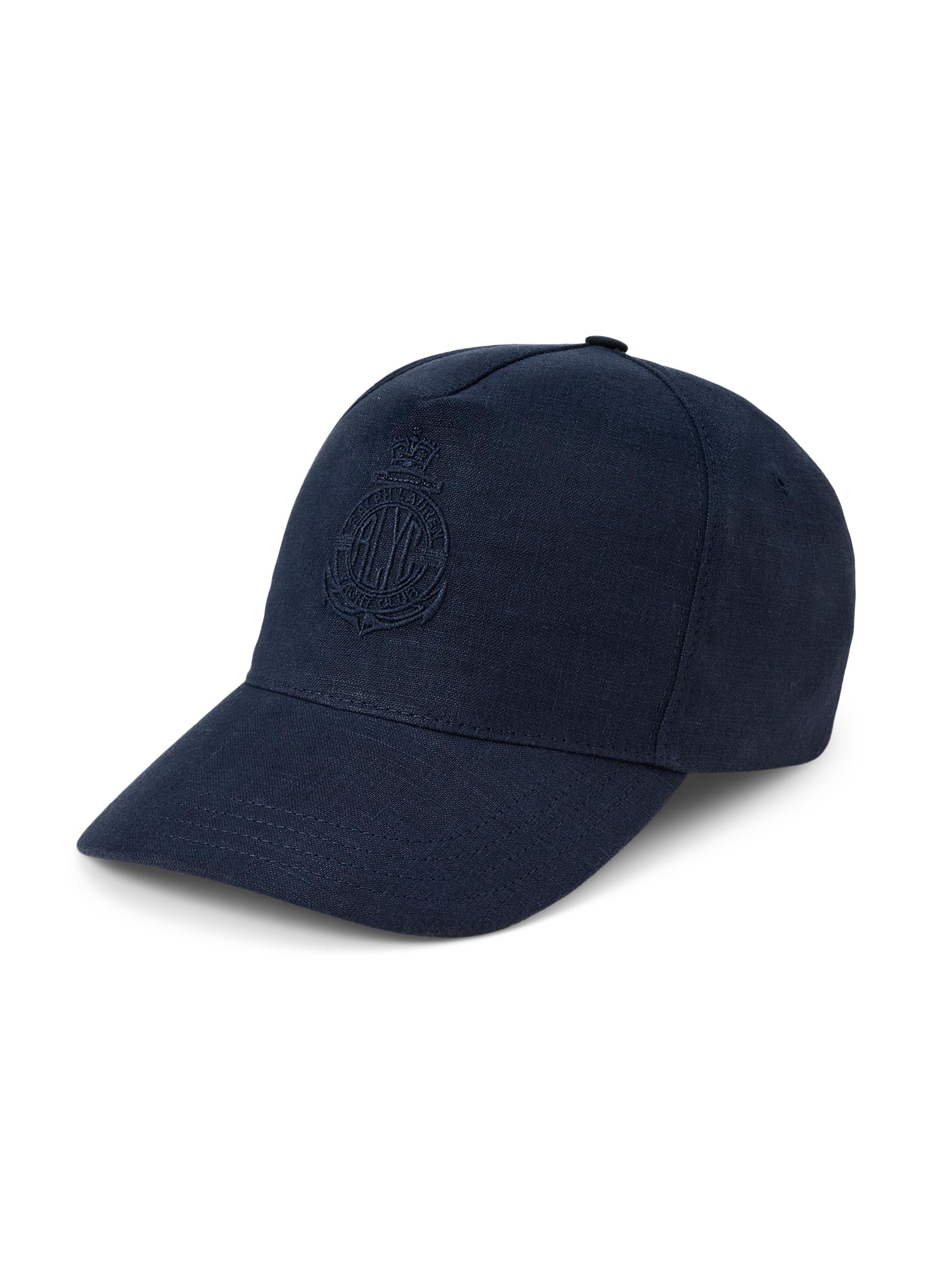 Ralph Lauren Purple Label Men's Embroidered Logo Silk-Linen Baseball Cap - Deckwash White