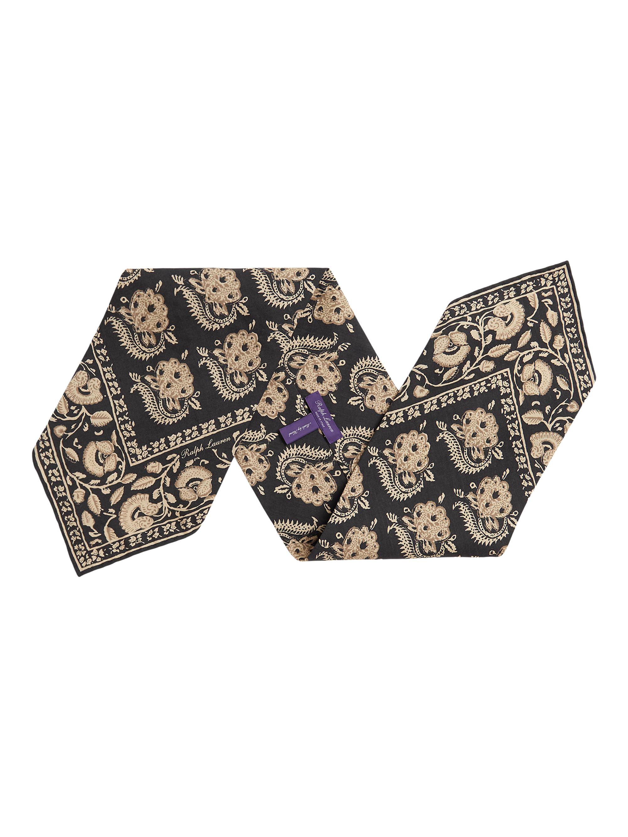 Ralph Lauren Purple Label Woodblock Paisley Linen Neckerchief