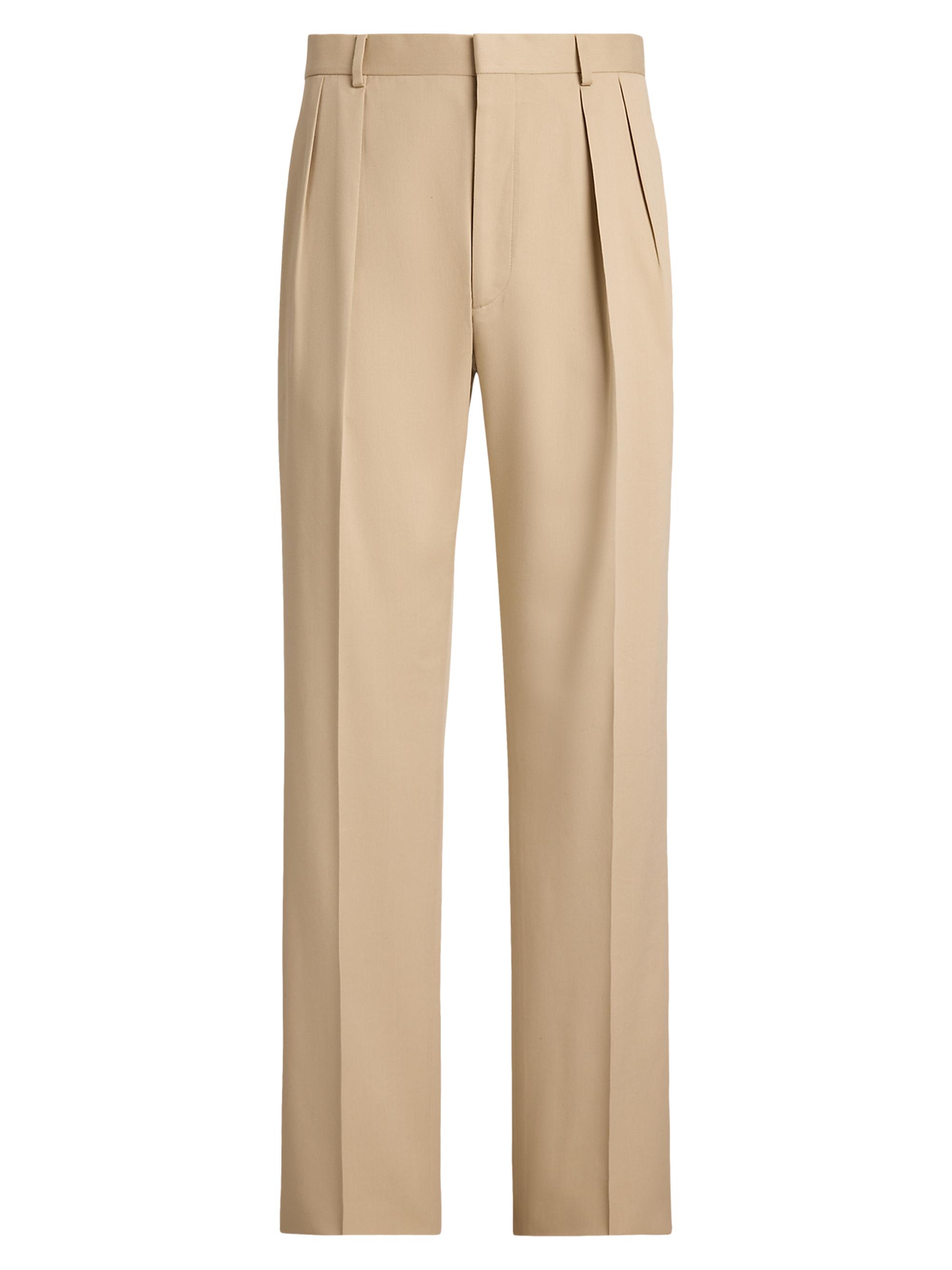Ralph Lauren Purple Label Men's Gregory Hand-Tailored Silk Suit Trousers - Sand