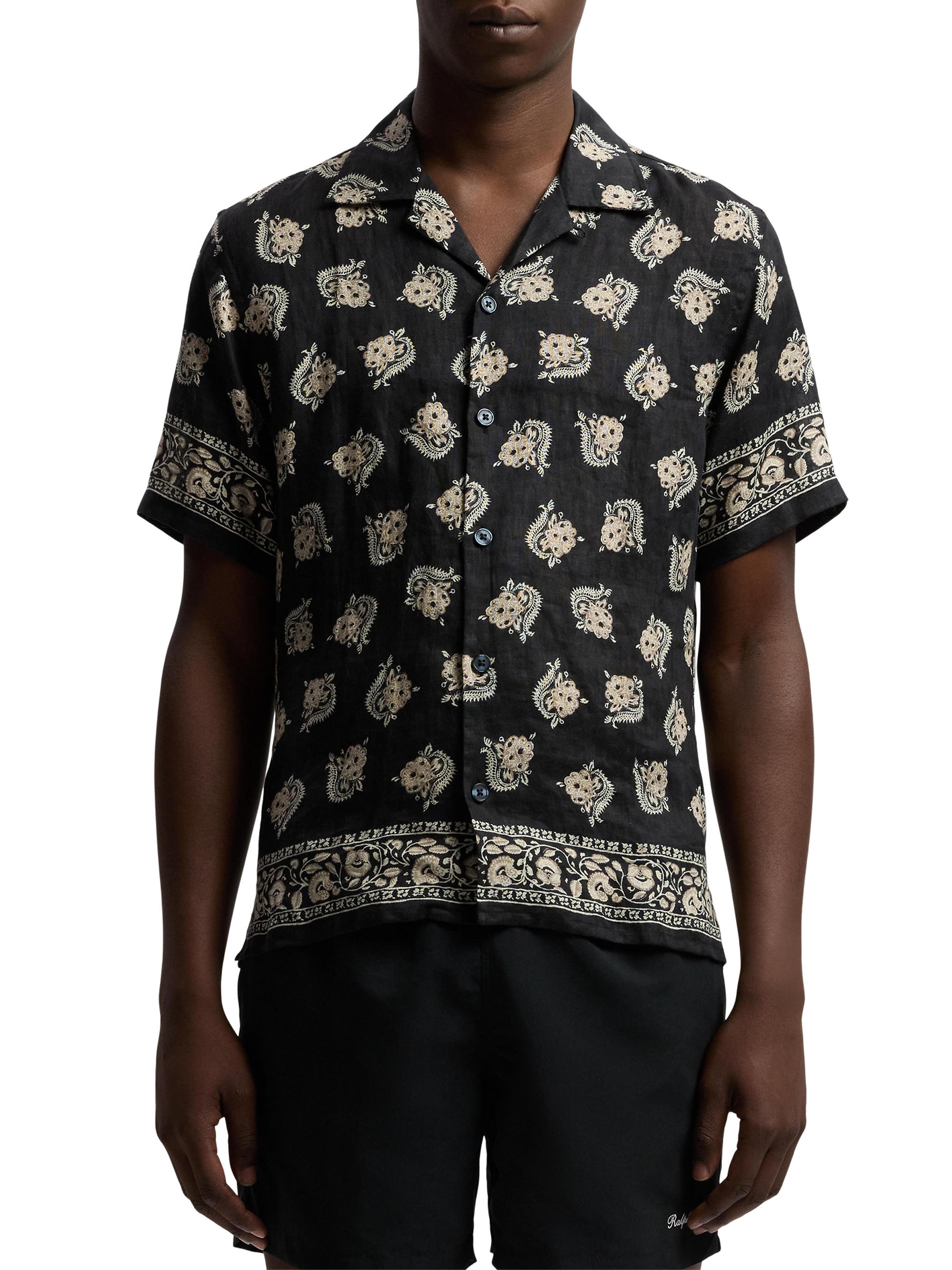 Ralph Lauren Purple Label Paisley-Print Linen Camp Shirt | Saks