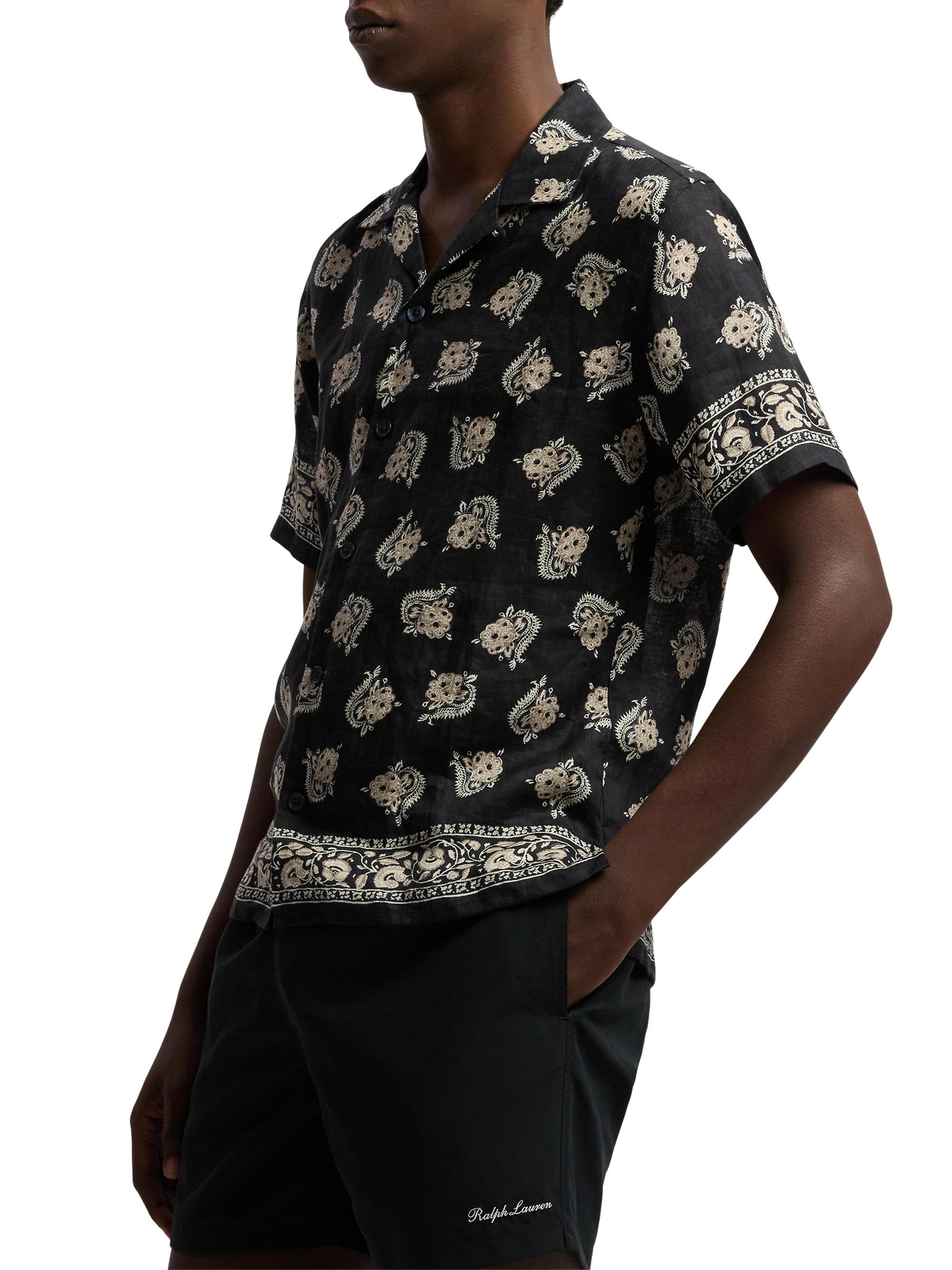 Ralph Lauren Purple Label Paisley-Print Linen Camp Shirt | Saks
