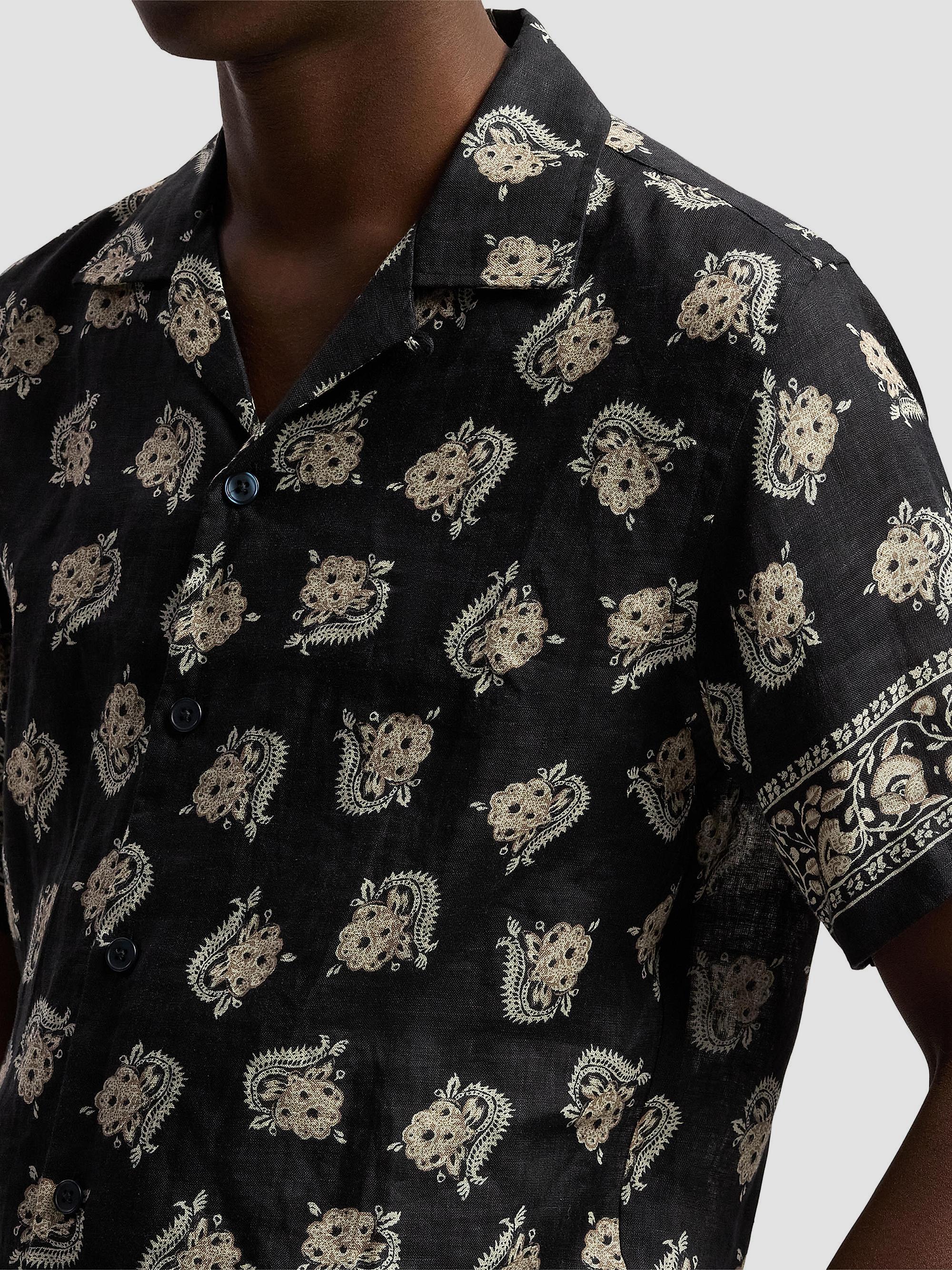 Ralph Lauren Purple Label Paisley-Print Linen Camp Shirt | Saks