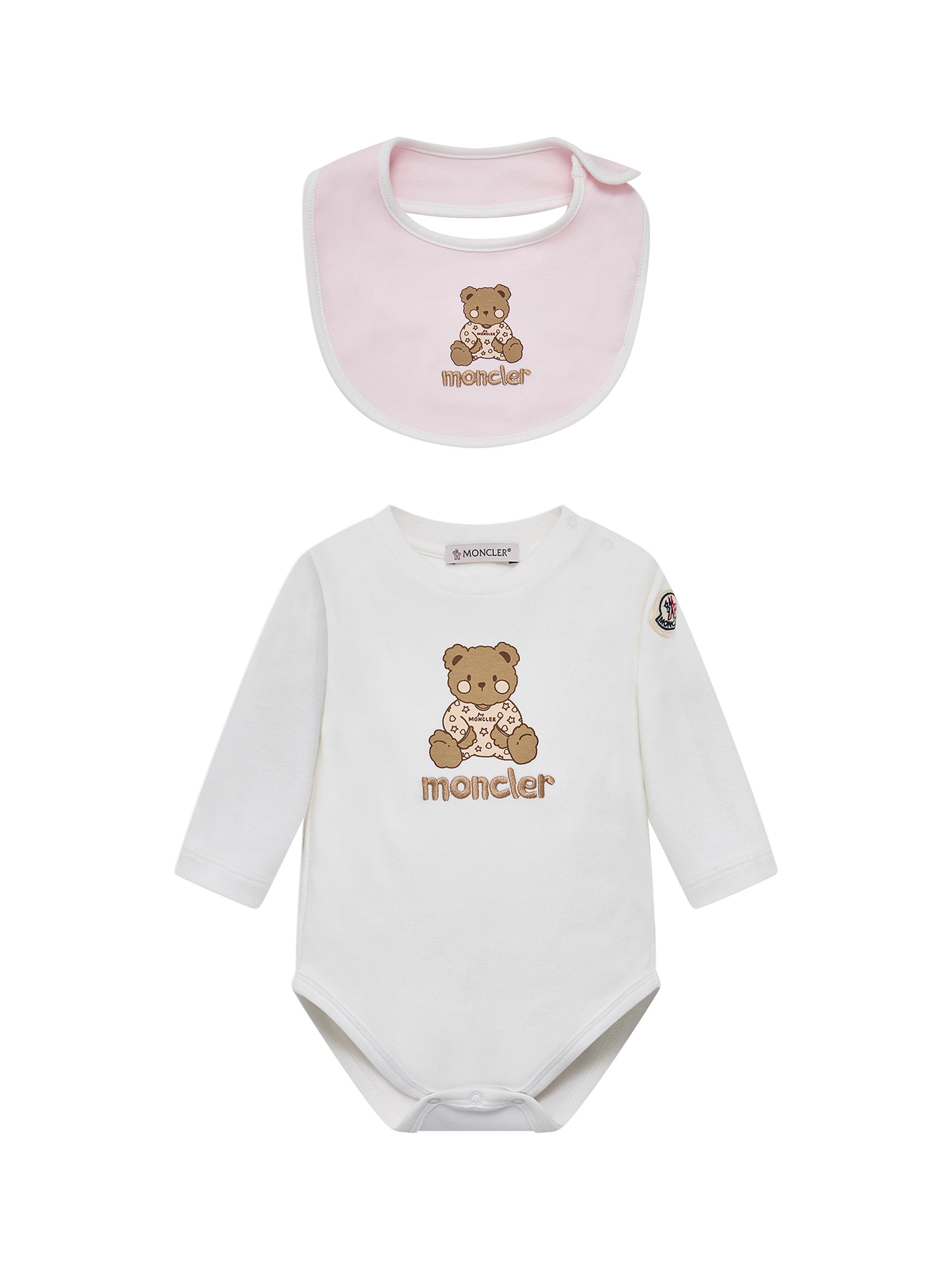Baby's Set in Cotton - White Pink - Size 0-3 Months