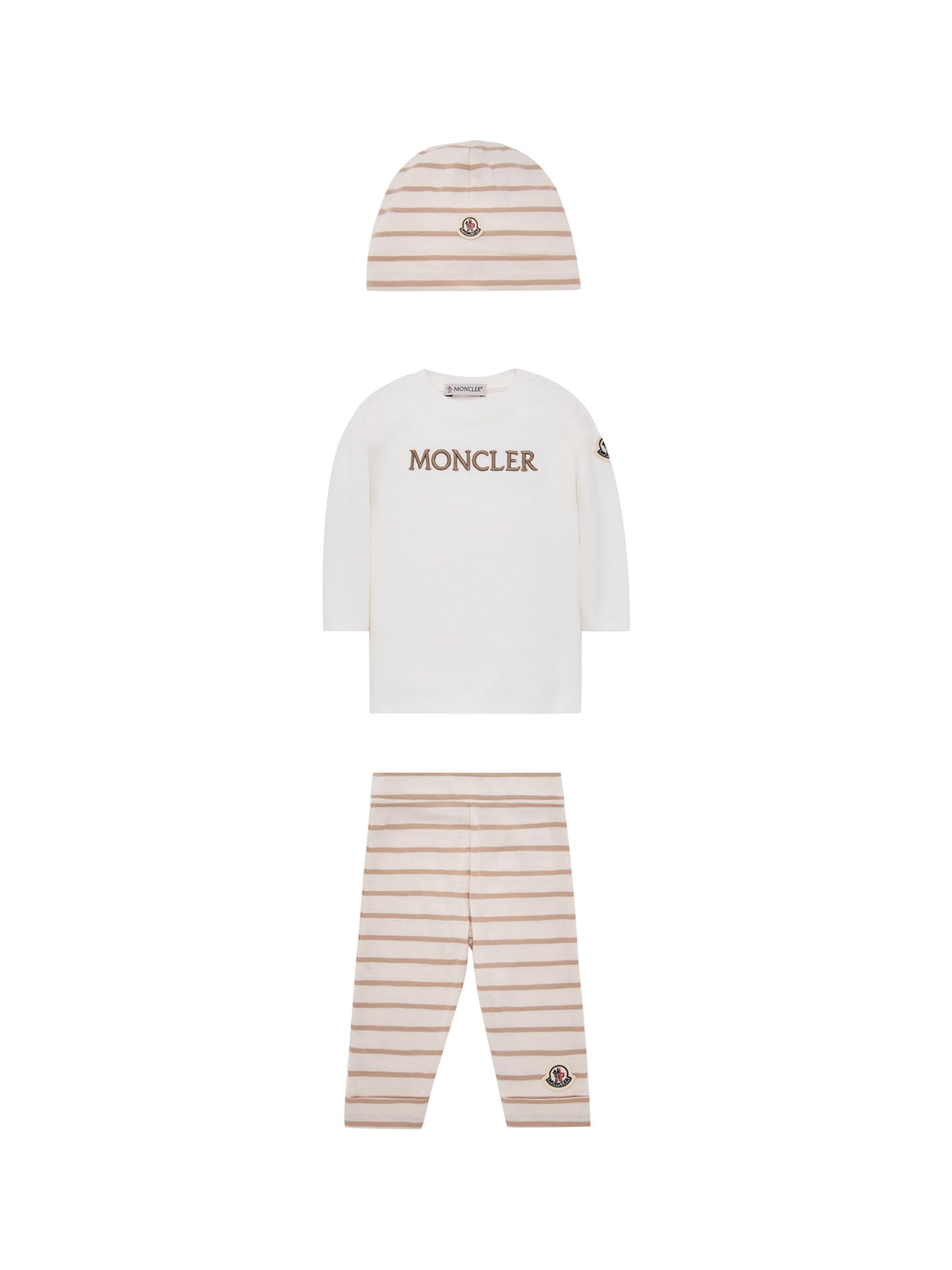 Moncler Baby's Set in Cotton - Beige White 12 Months