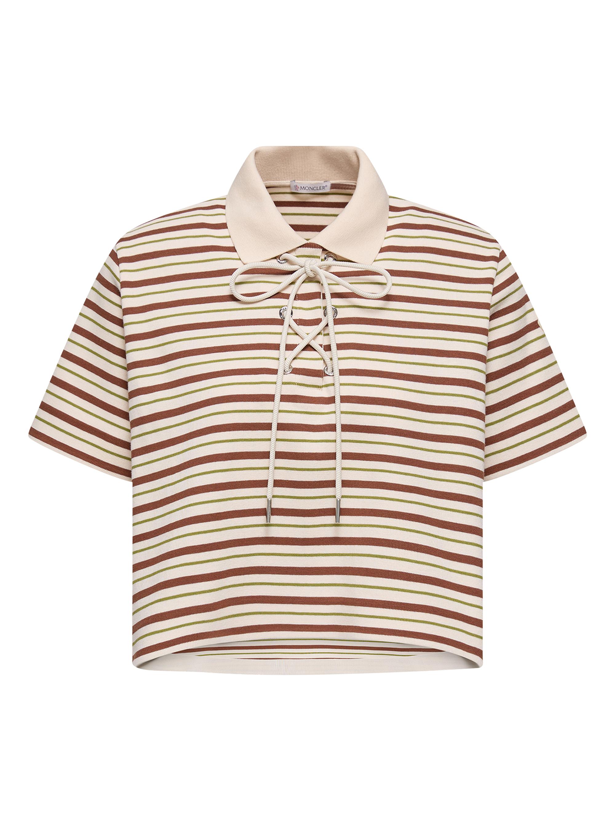 Moncler Women's Polo Shirt in Cotton - White Brown
