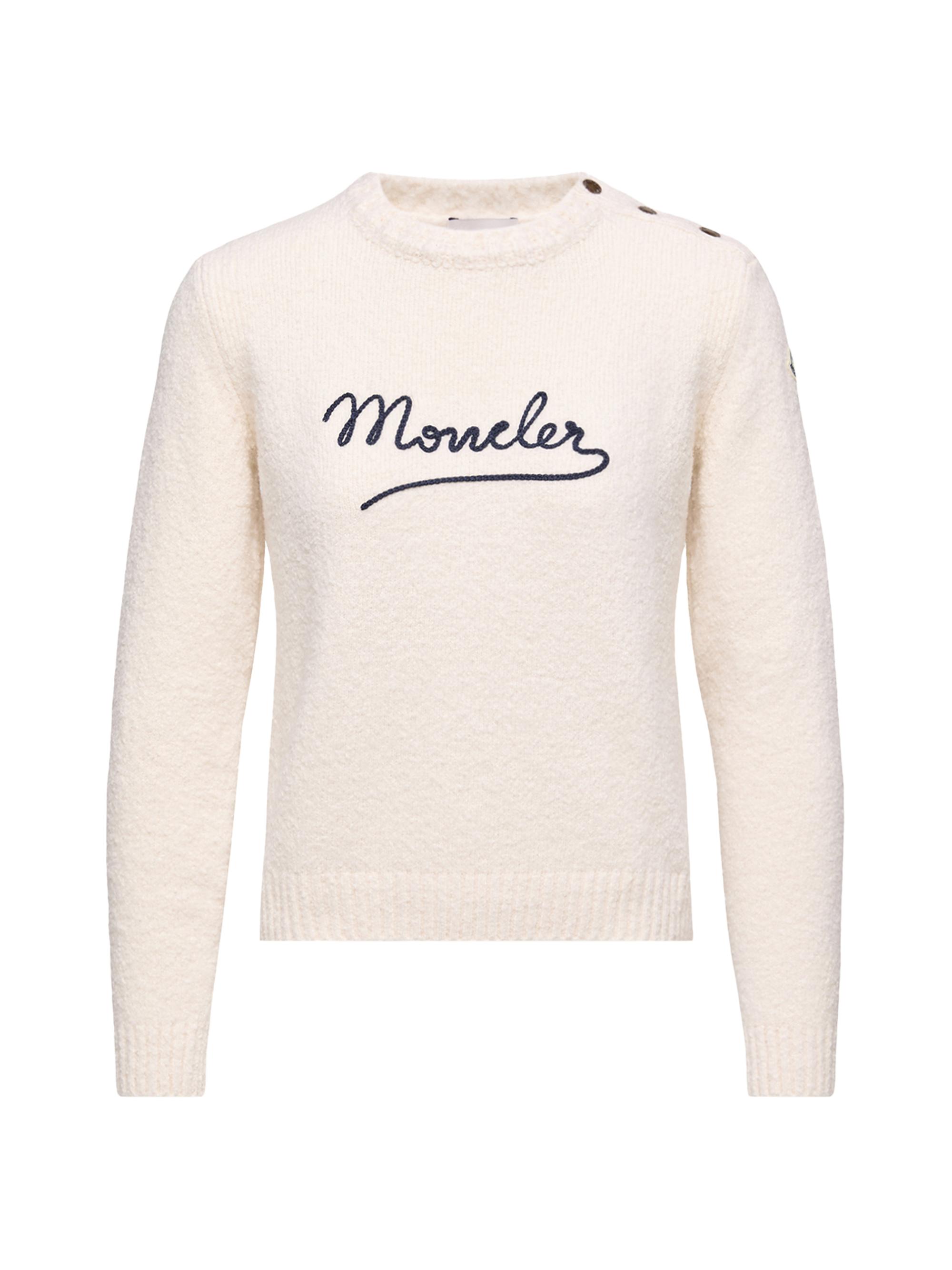 Moncler Women's Sweater in Cotton Blend - White