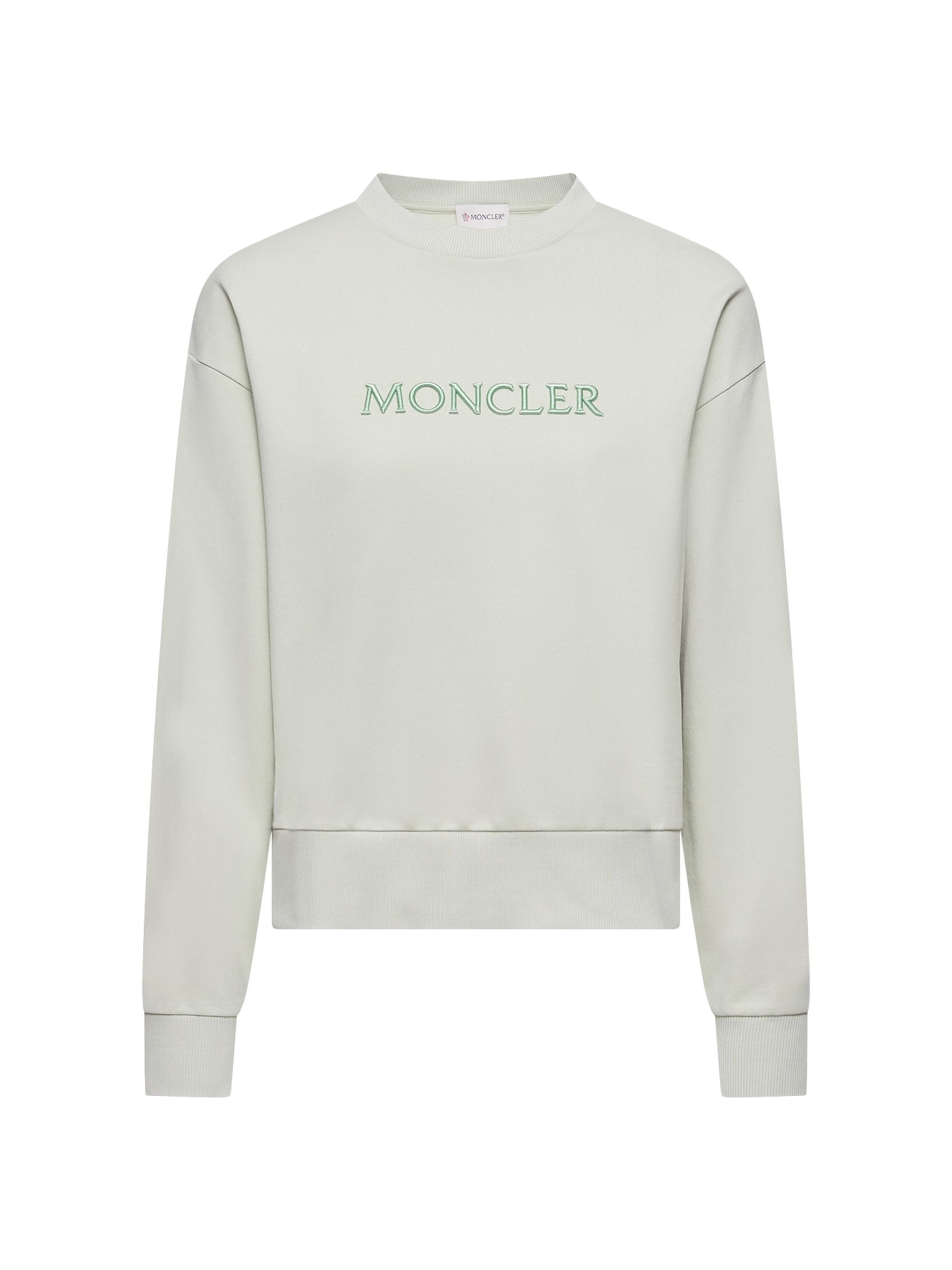 Moncler Women's Crew Neck Sweatshirt in Cotton - Light Green