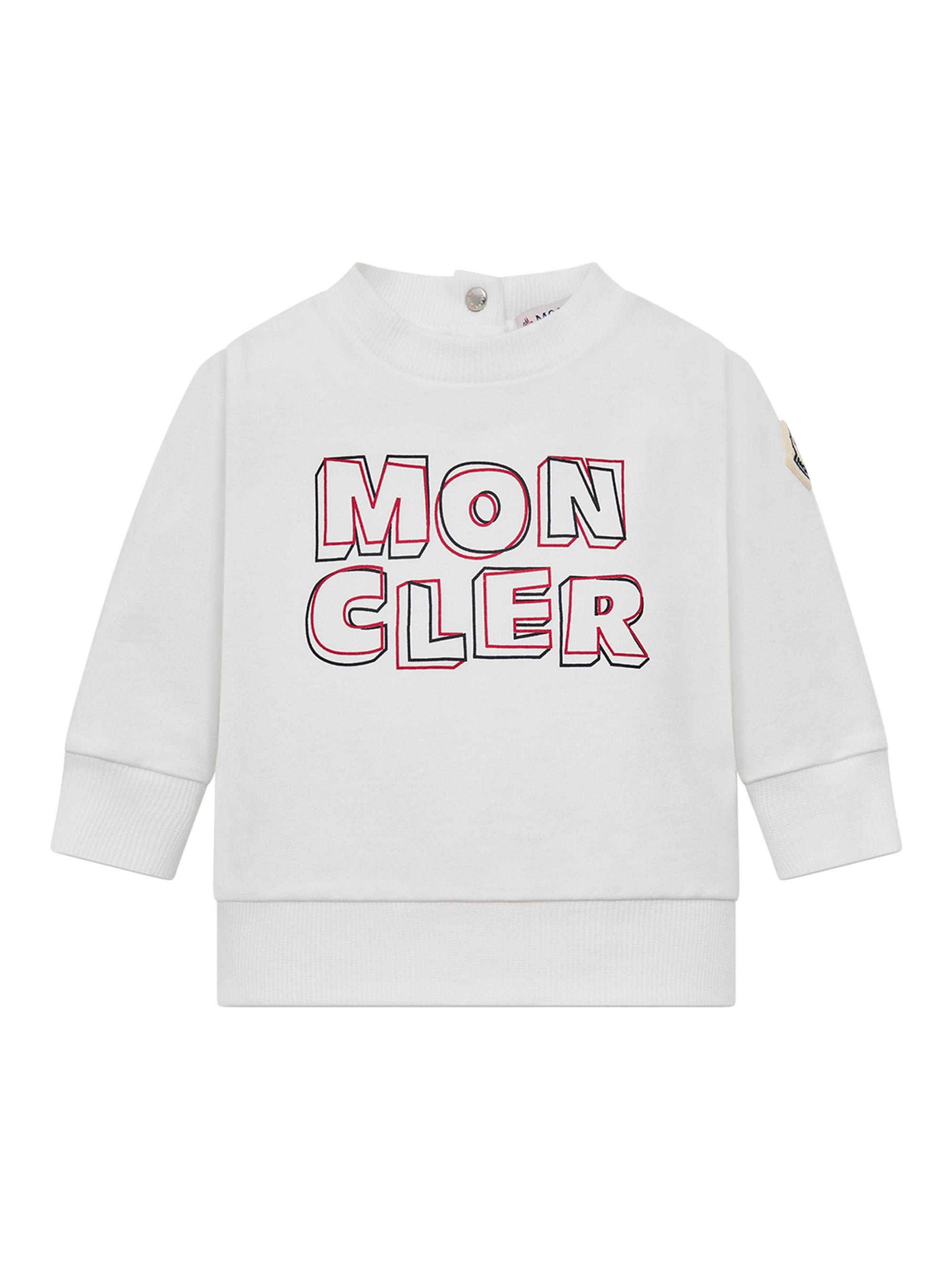 Moncler Baby Boy's & Little Boy's Crewneck Sweatshirt in Cotton - White