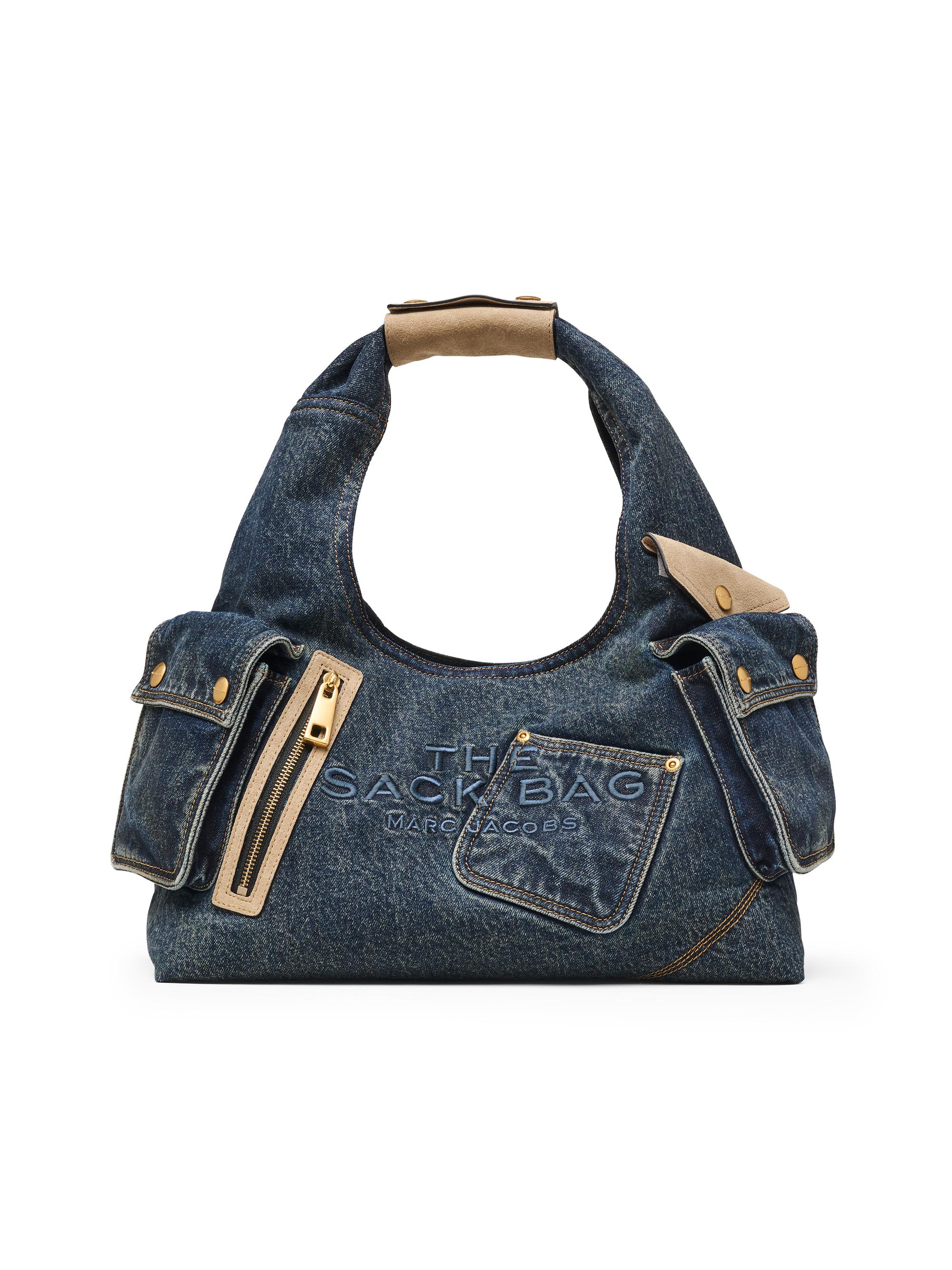 Marc Jacobs Women's The Denim & Suede Cargo Sack Bag - Dark Wash Indigo