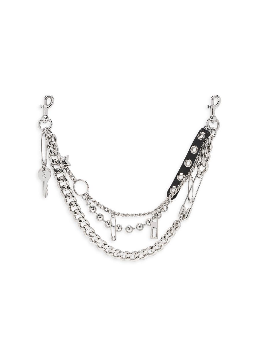 Marc Jacobs Women's The Grommet Charm Chain Strap In Silver