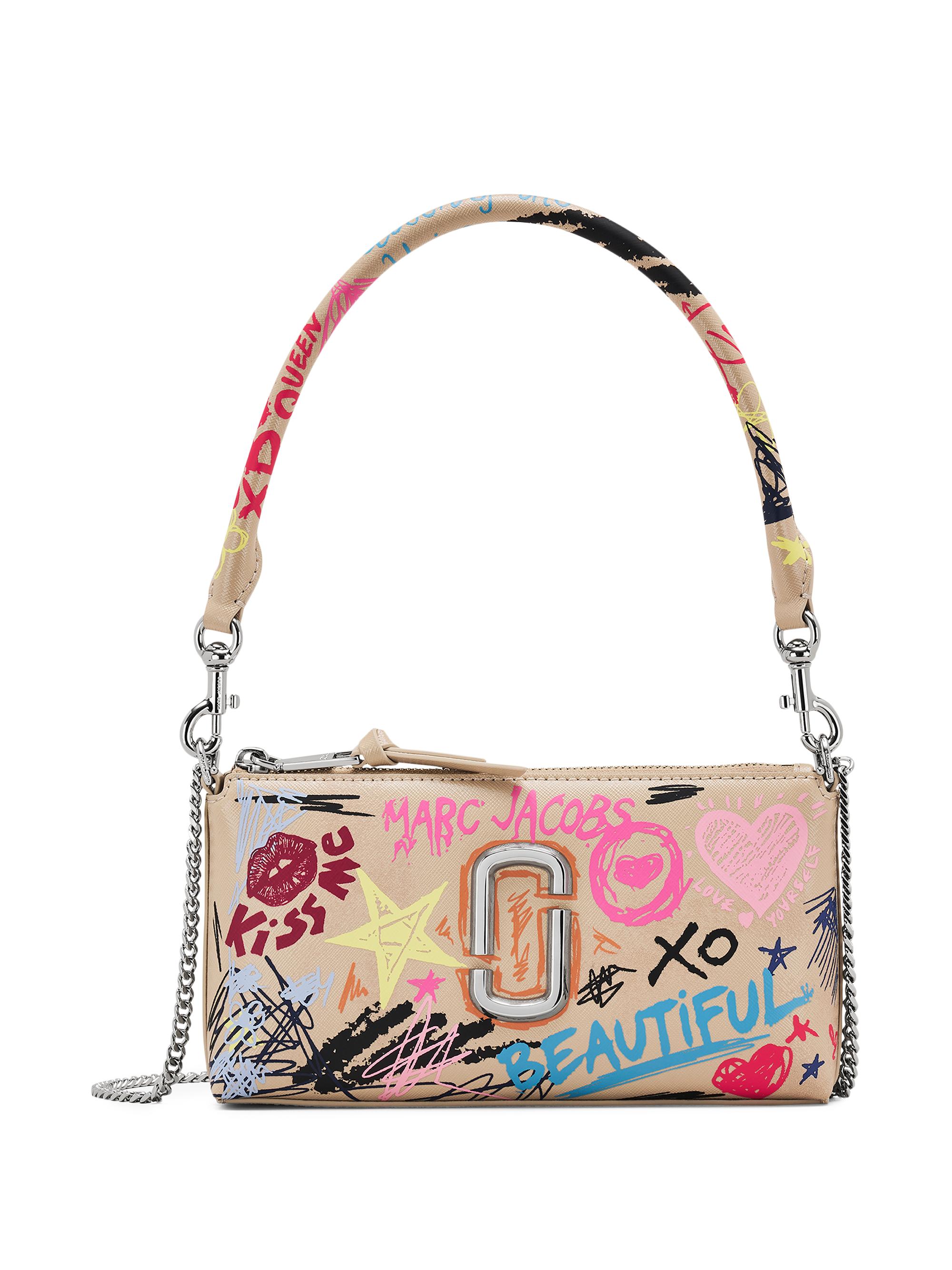 Marc Jacobs Women's The Punk Scribble Snapshot Convertible Shoulder Bag - Beige Multi