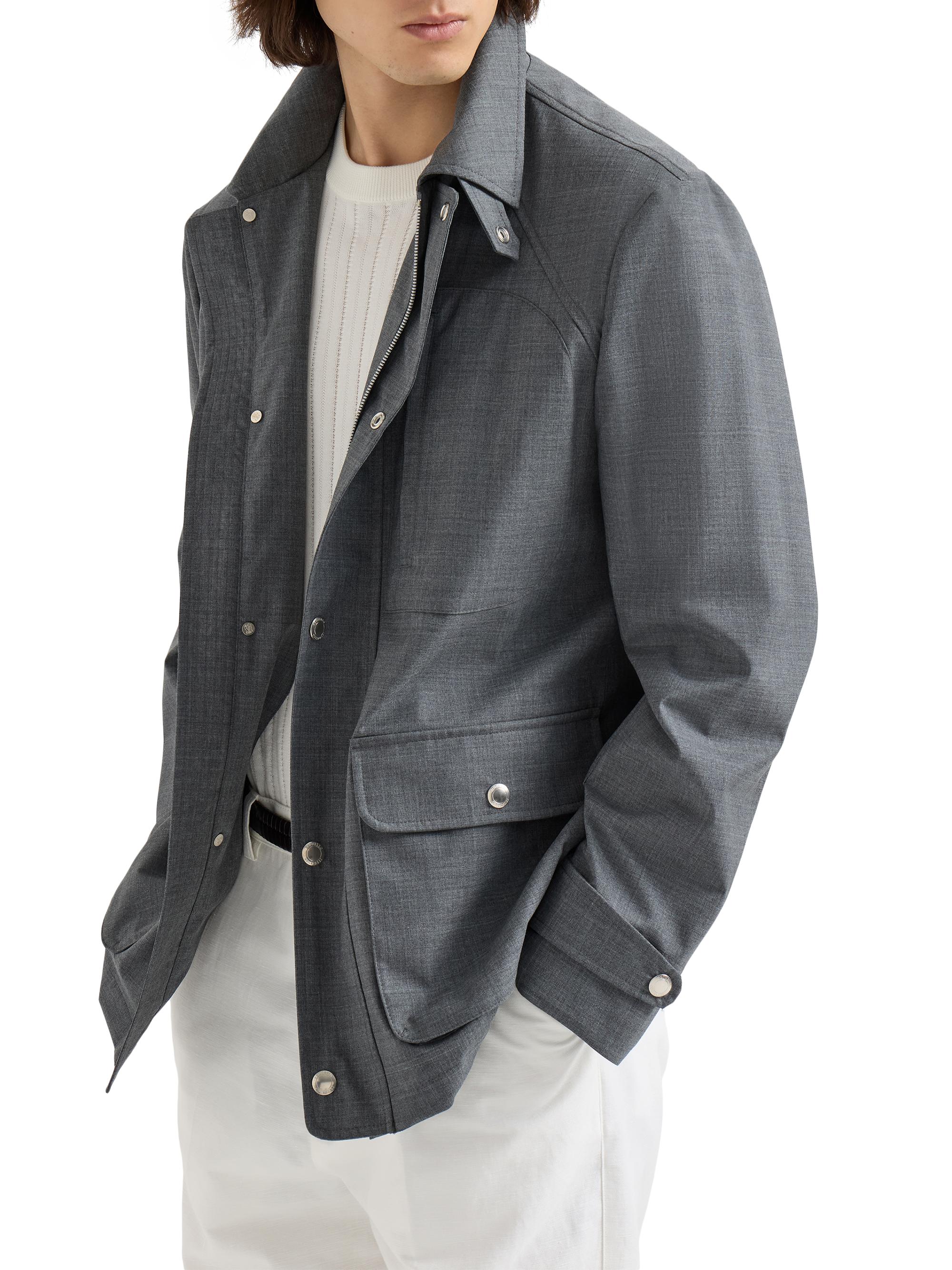 Brunello Cucinelli Bonded Virgin Wool Fresco Unlined Field Jacket