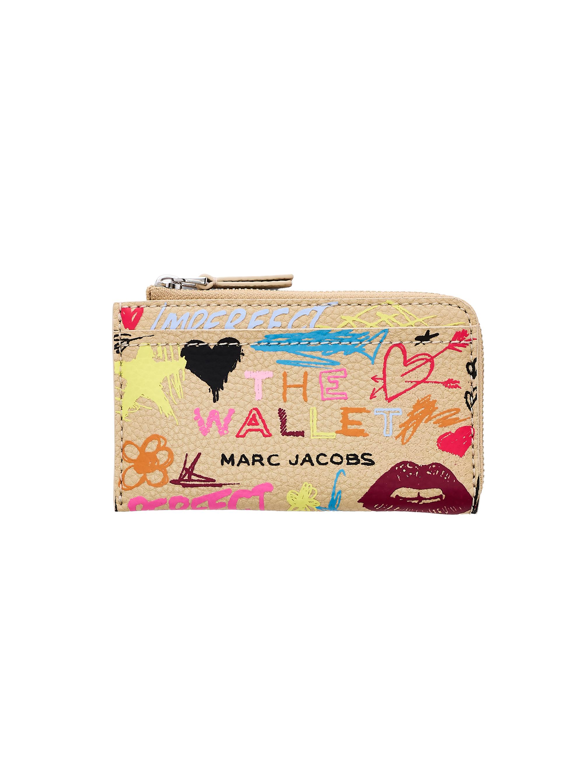 Marc Jacobs Women's The Punk Scribble Leather Wallet - Beige Multi