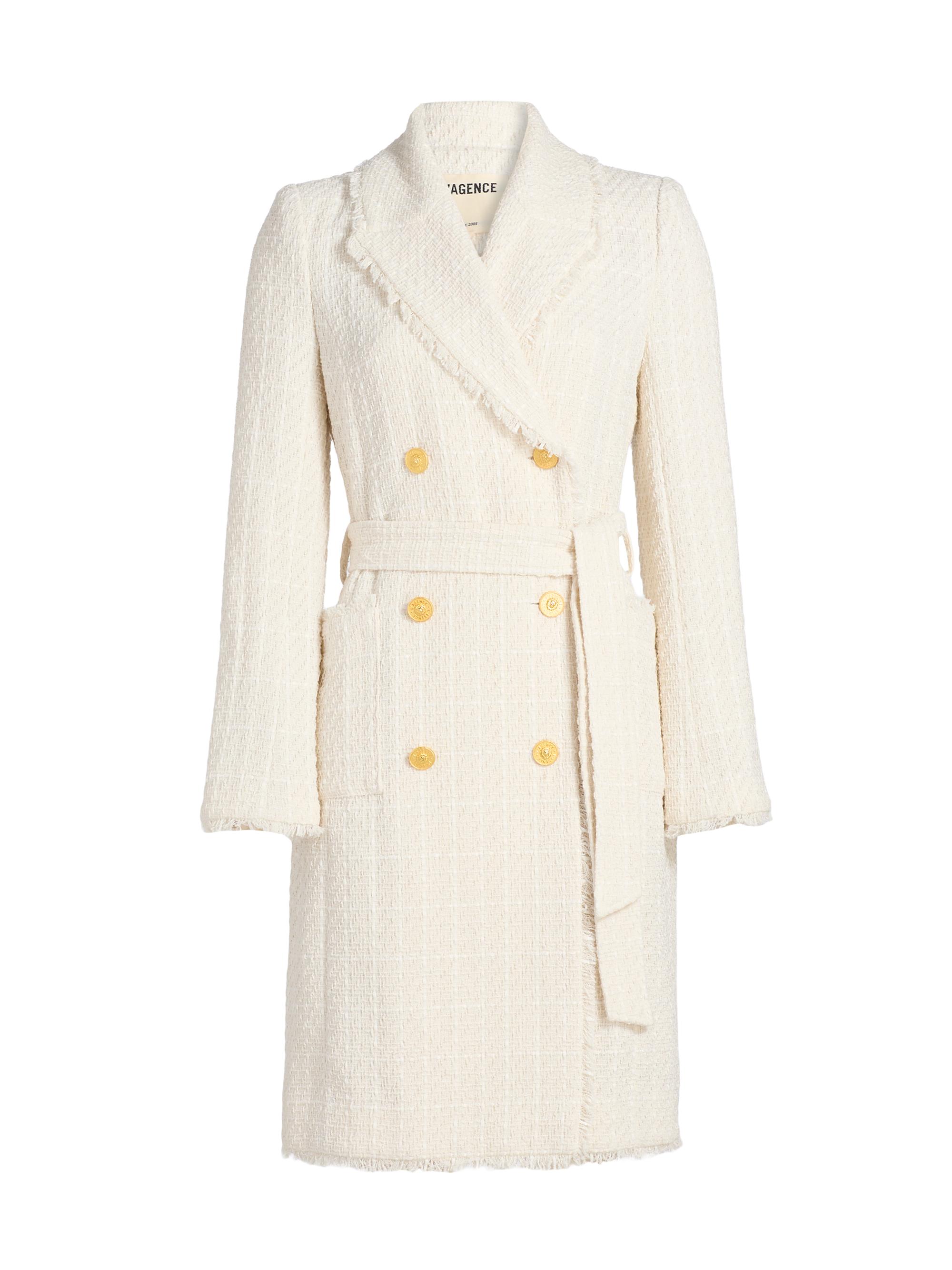 L'AGENCE Women's Cooper Unlined Tweed Coat - Vintage White