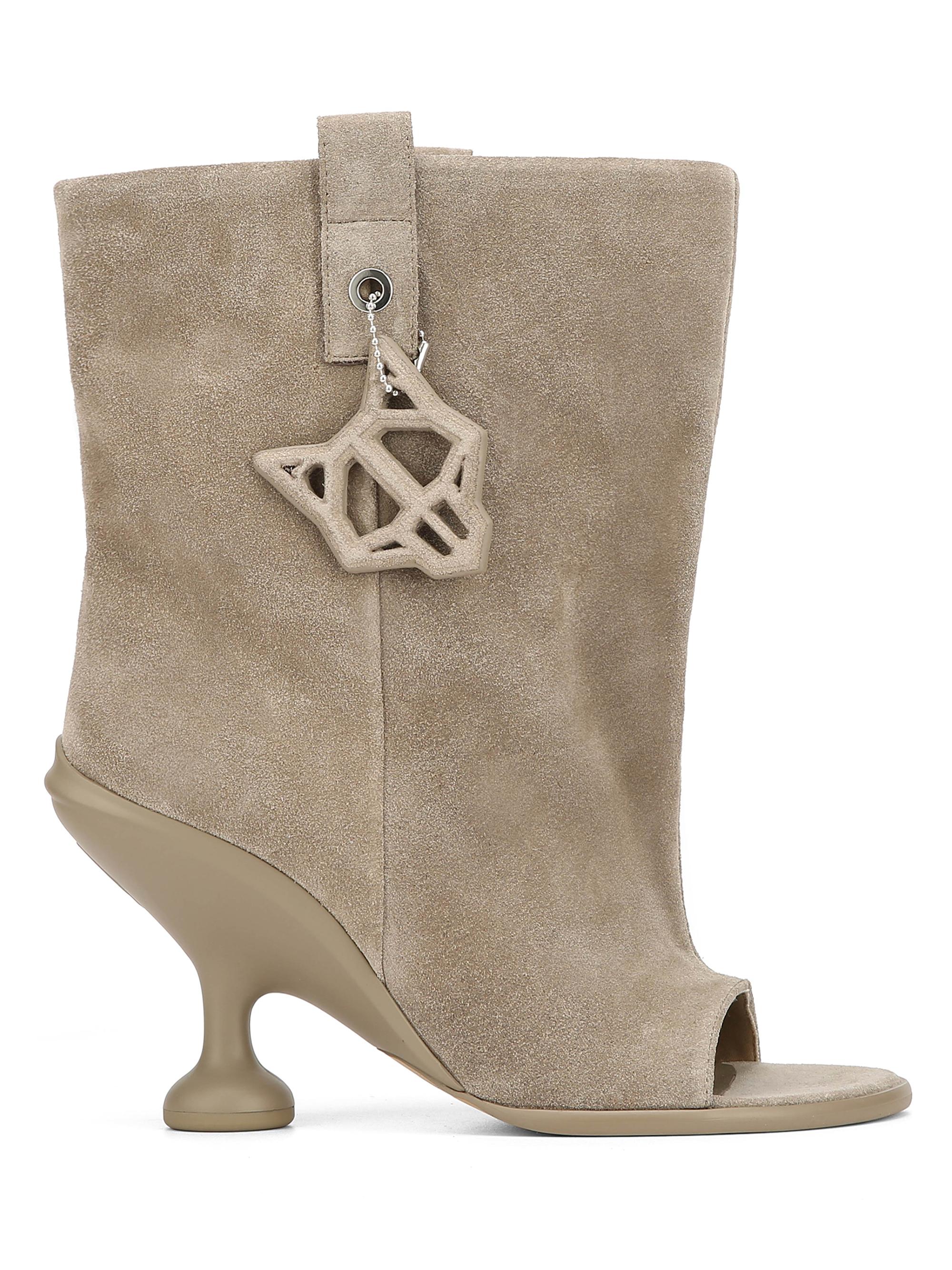 Naked Wolfe Women's Kindly Suede Open Toe Boots - Taupe