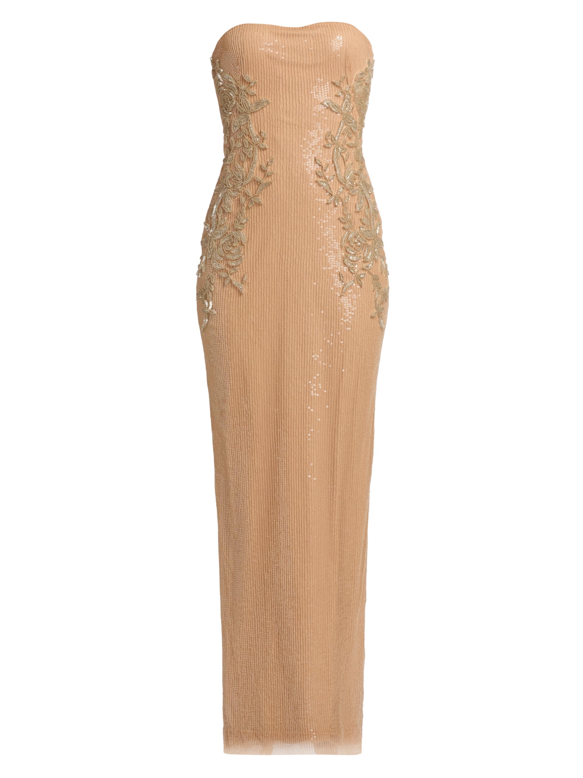 Atelier Prabal Gurung Women's Michaela Sequined Floral Strapless Gown - Beige