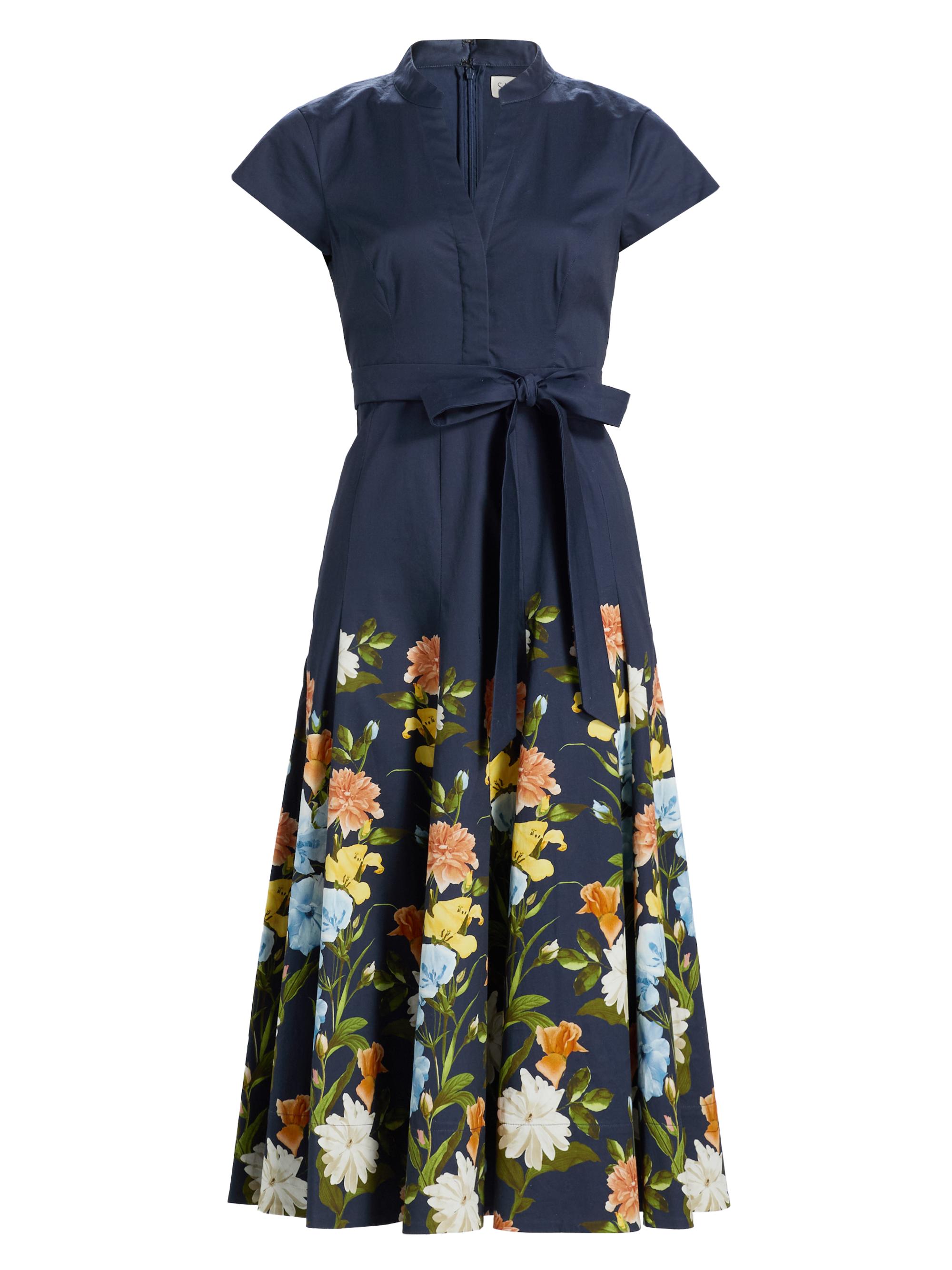 Sachin & Babi Women's Ganika Floral Cotton Midi-Dress - Navy Wildflowers Degrade