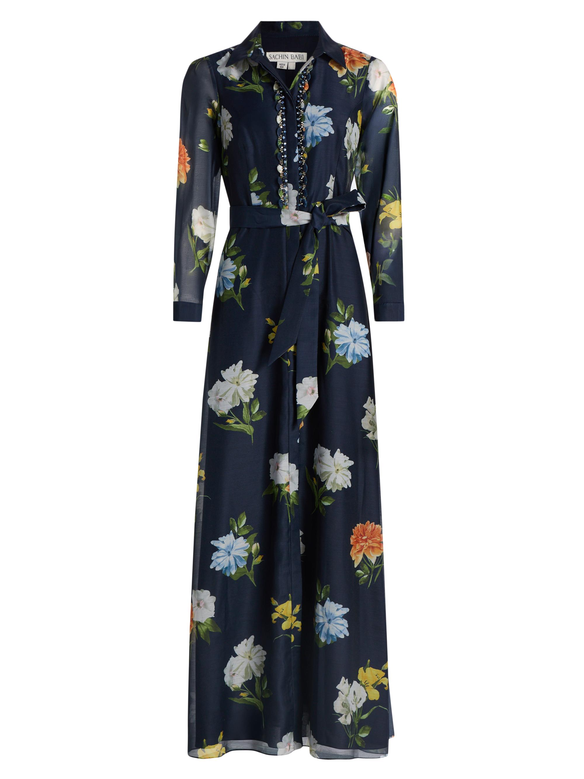 Sachin & Babi Women's Addison Embellished Floral Gown - Navy Wildlfowers