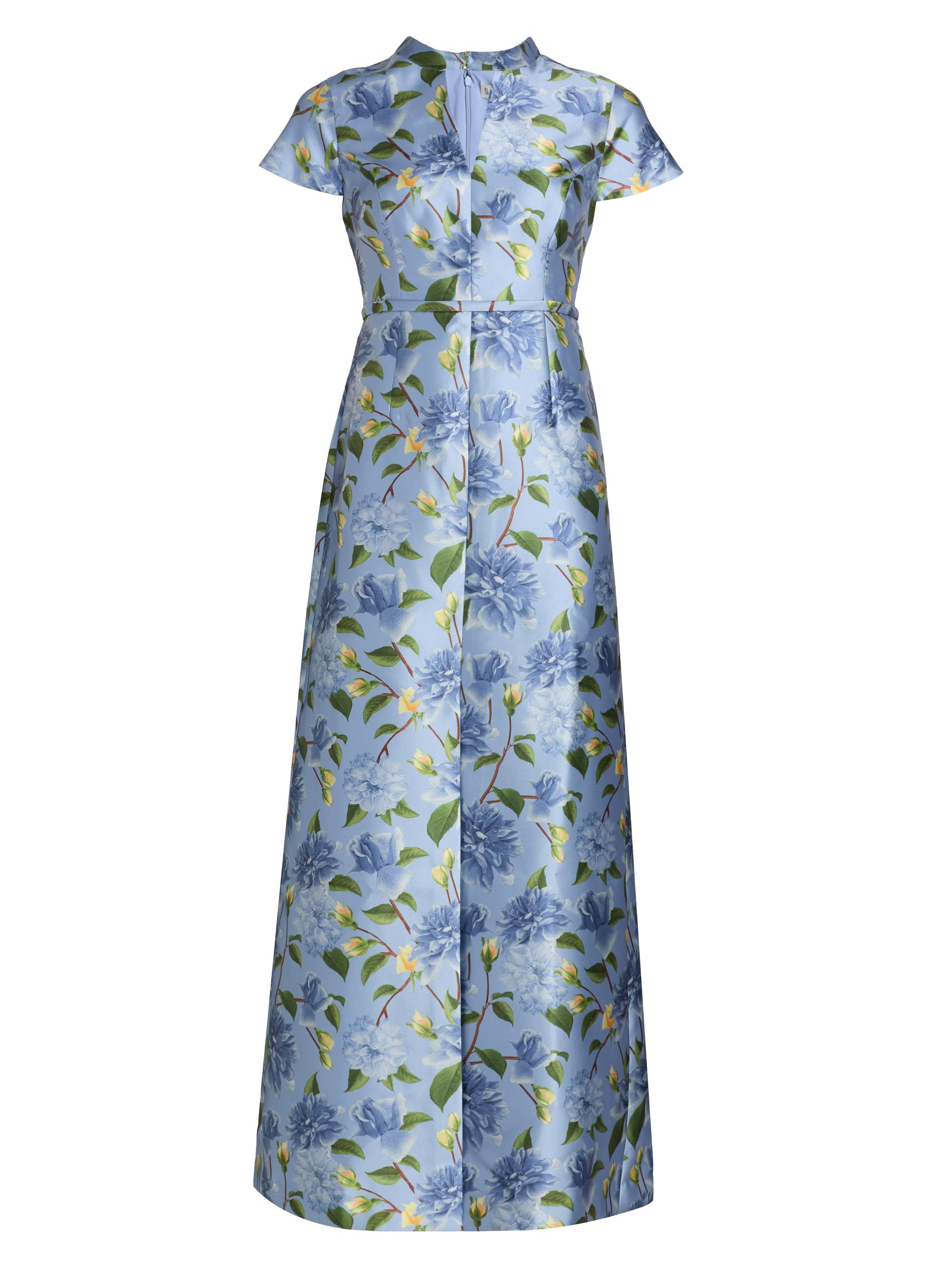 Sachin & Babi Women's Charlotte Mikado Belted Gown - Twilight Peony