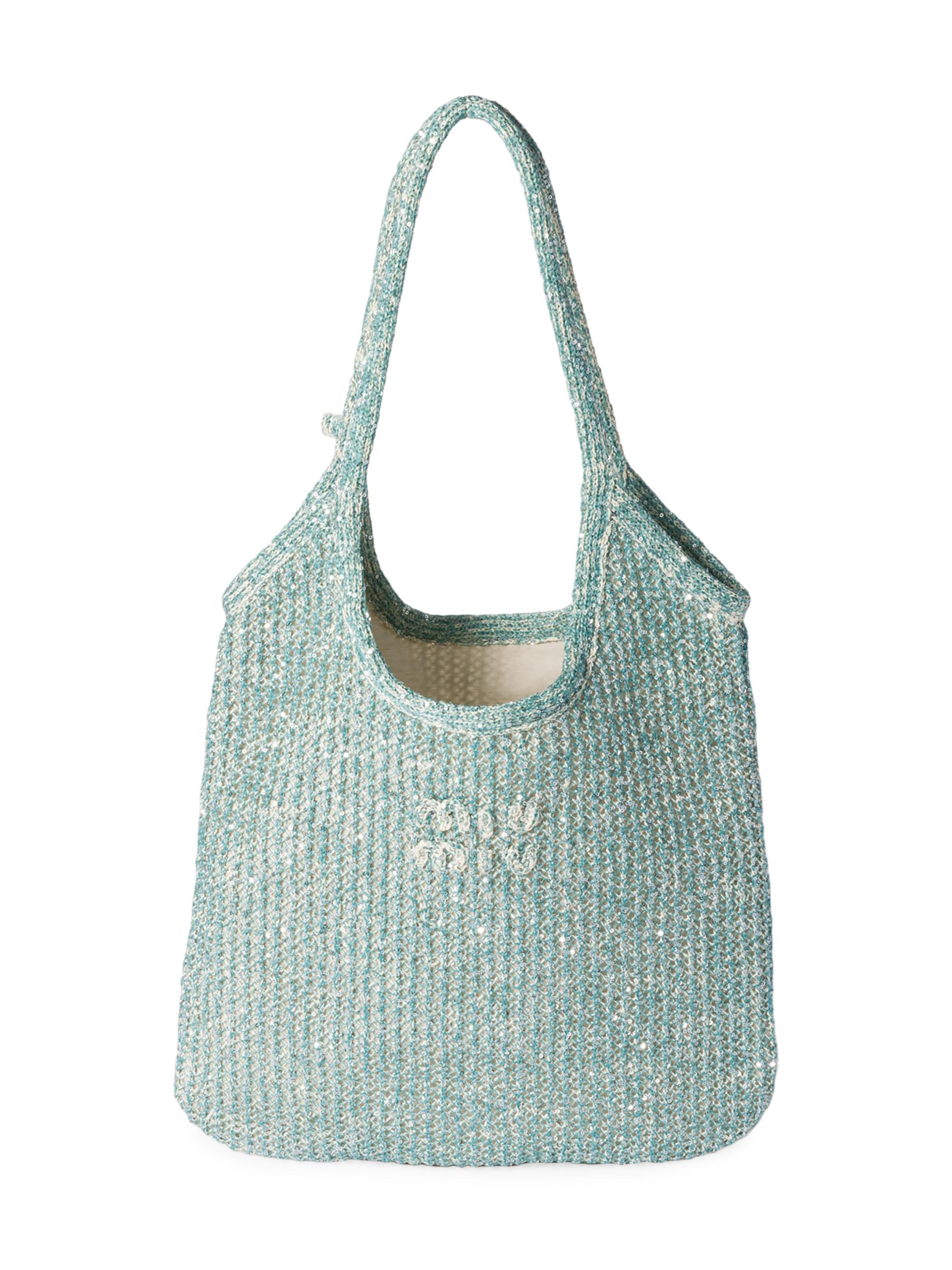 Miu Miu Women's Ivy Sequin Mesh Shoulder Bag - Green | Thumbnail 8