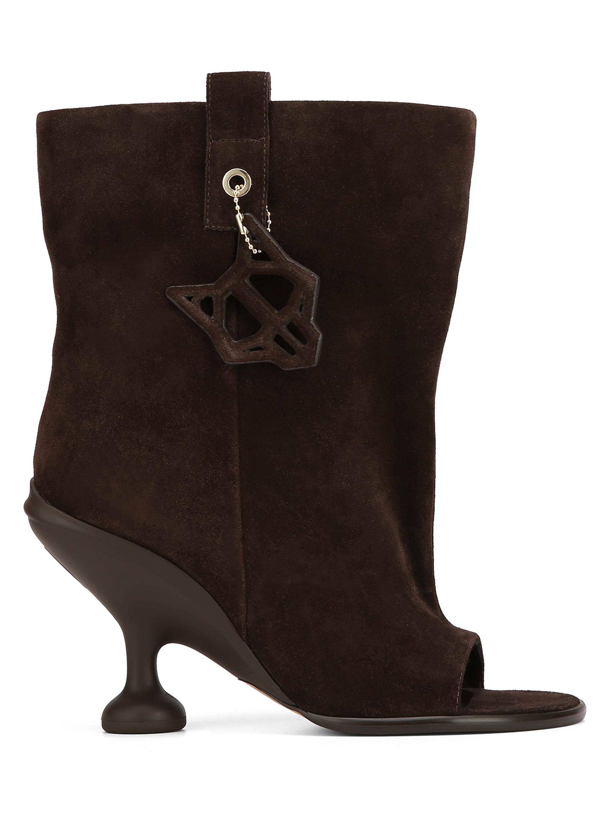 Naked Wolfe Women's Kindly Suede Open Toe Ankle Boots - Brown