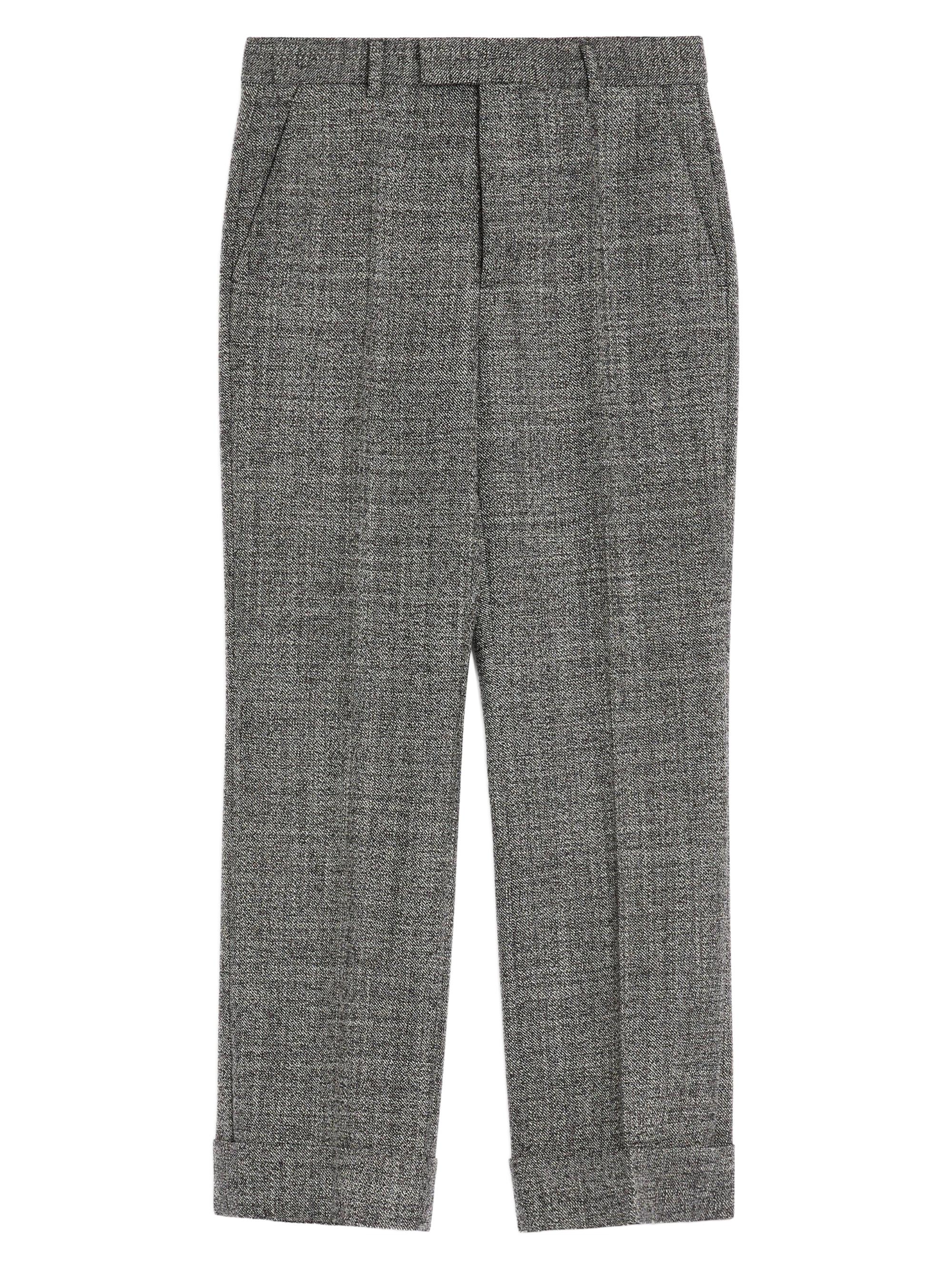 Valentino Garavani Men's Mouliné Wool Pants with Cuffs - Grey