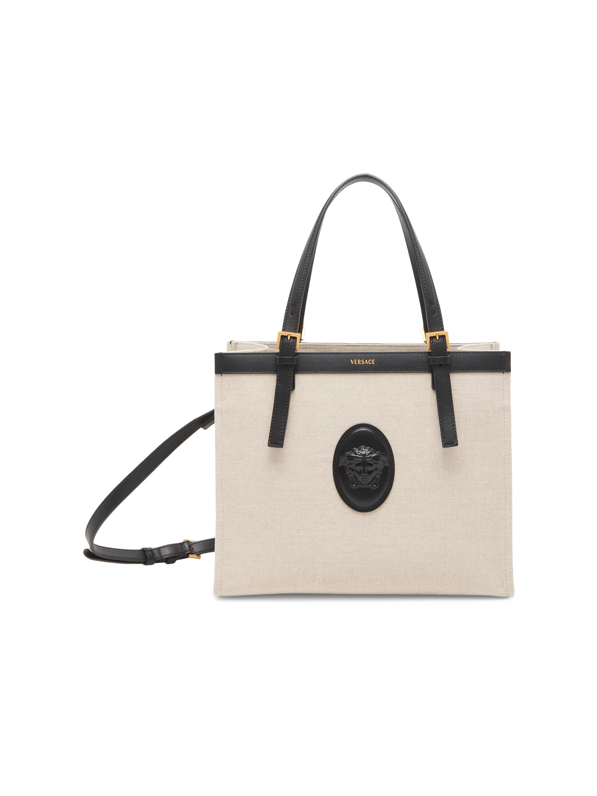 Versace Women's Rivière Canvas Tote - Beige Black Gold