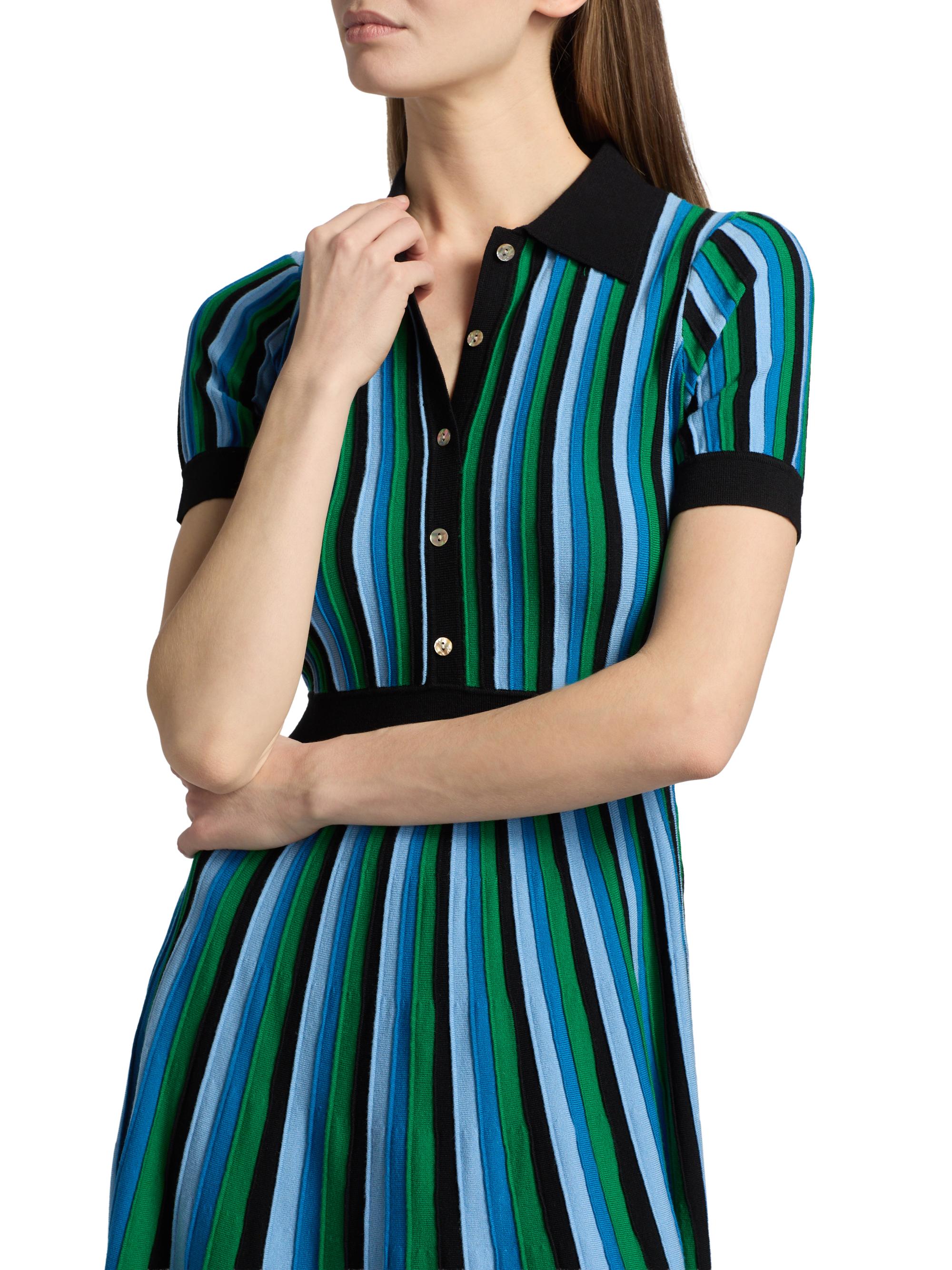 arlie striped midi knit dresses Elie Tahari The Ana Striped Knit Midi Dress