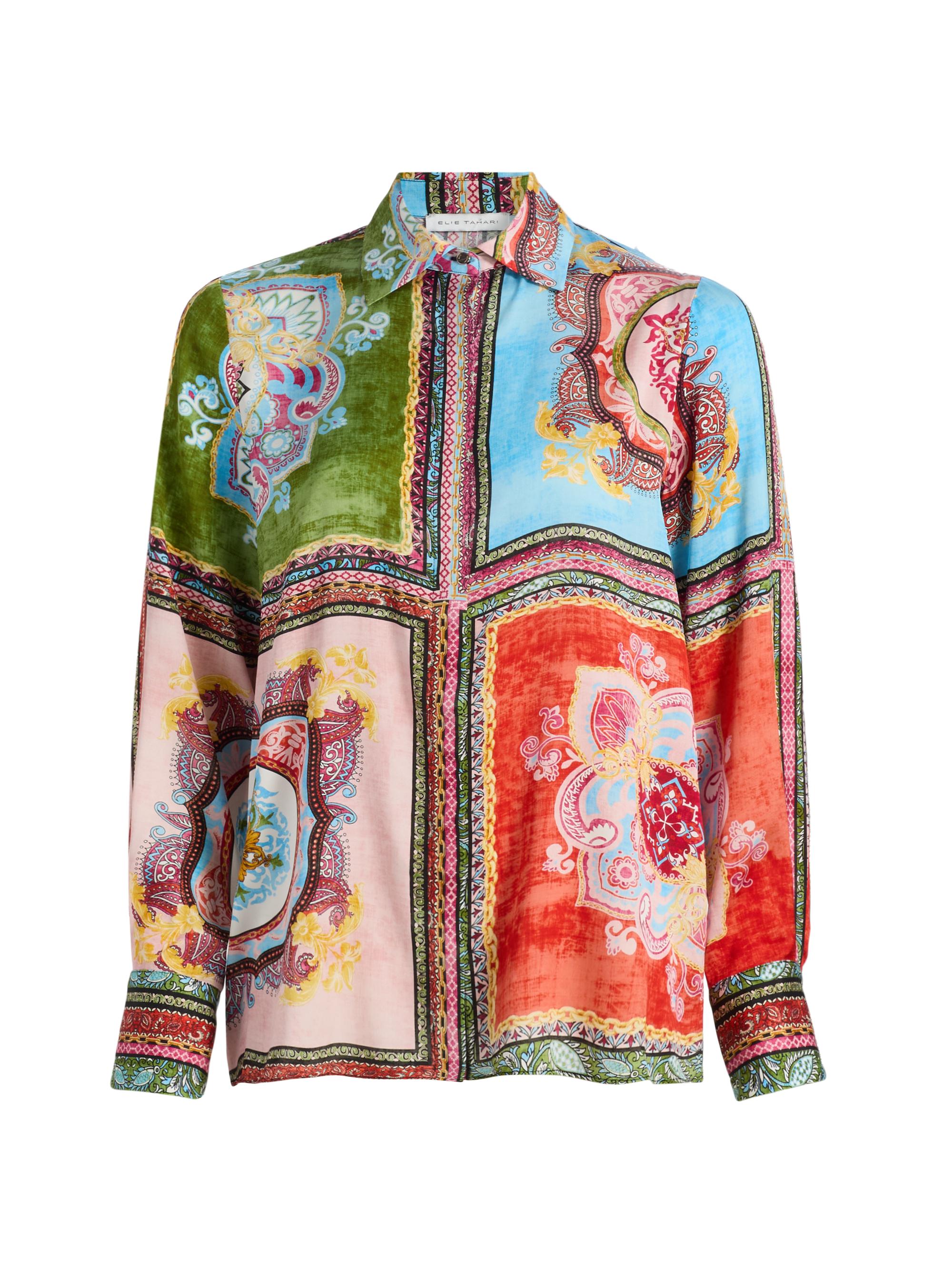 Elie Tahari Women's The Johanna Kaleidoscope Blouse - Kaleidoscope