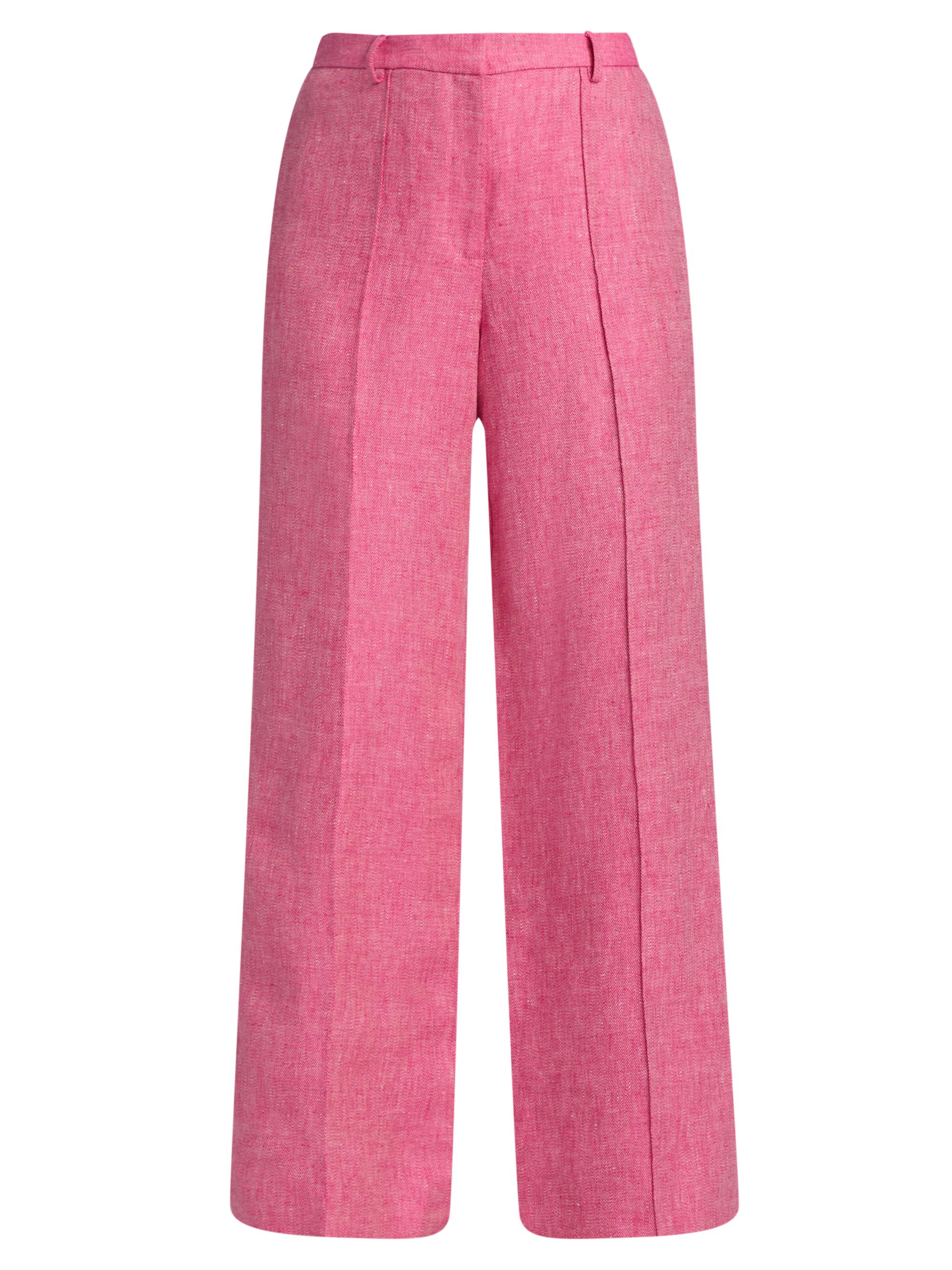 Elie Tahari Women's The Kenna Linen Wide-Leg Trousers - Plum Rose